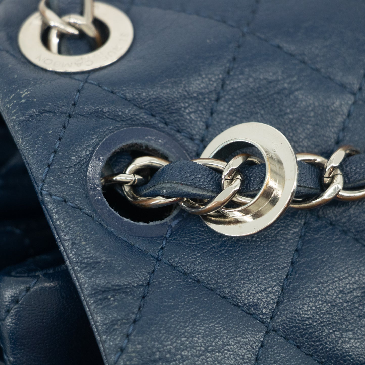 Chanel Navy Blue Matelasse Caviar Skin Backpack #1302