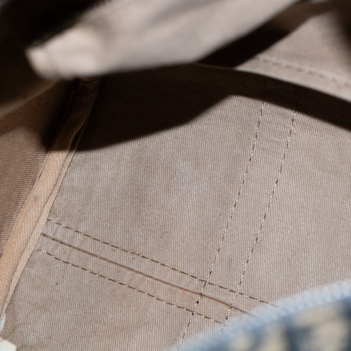 Christian Mini Boston Trotter Beige x Navy Handbag #1796