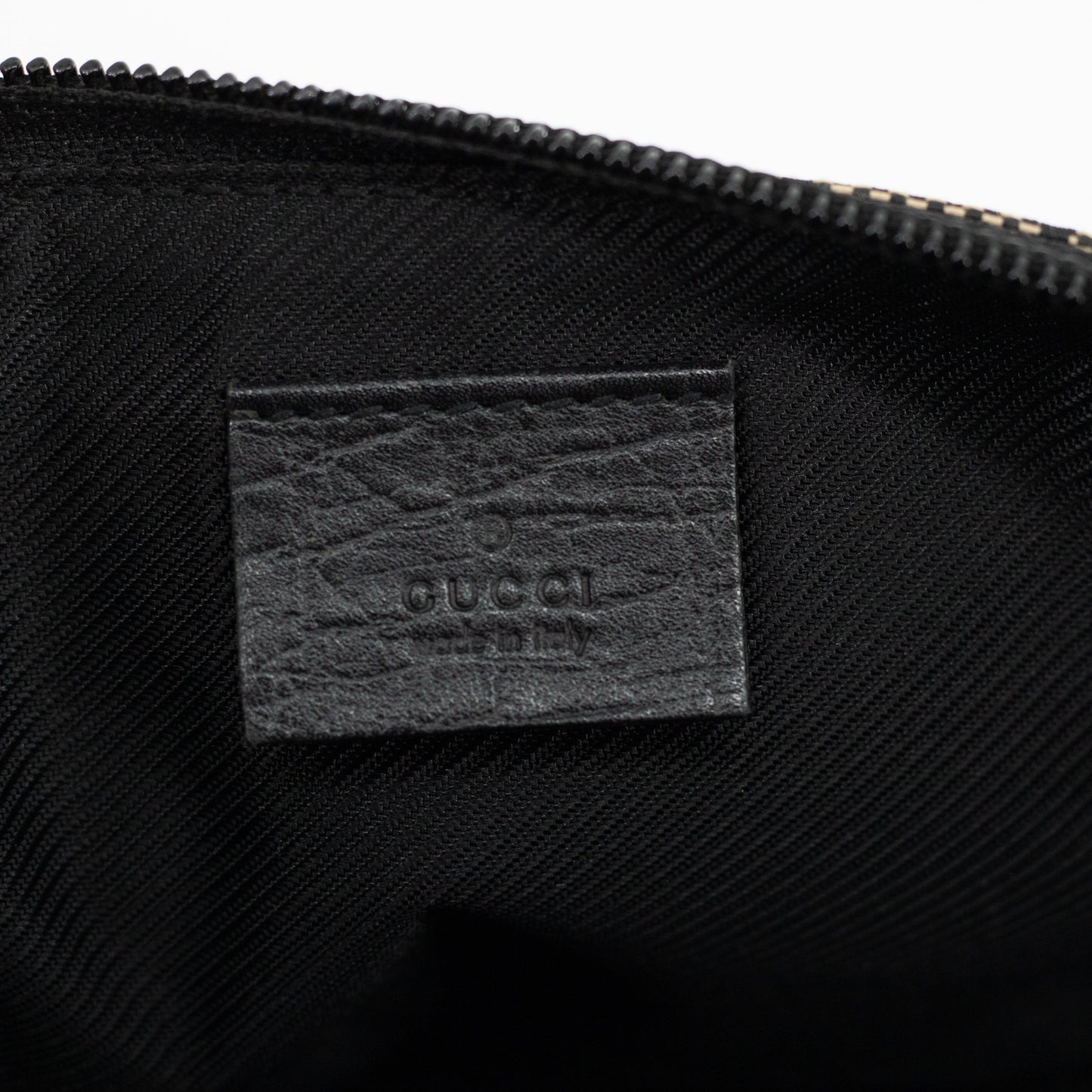 Gucci GG Canas Brown w/ Black Trim Boat Pochette #1804