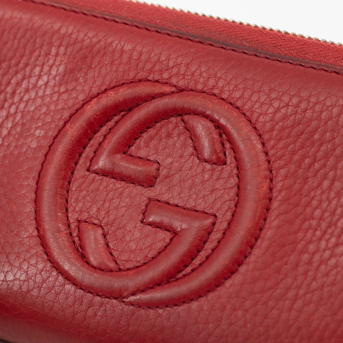 Gucci GG Red Soho Zip Around Wallet #1849