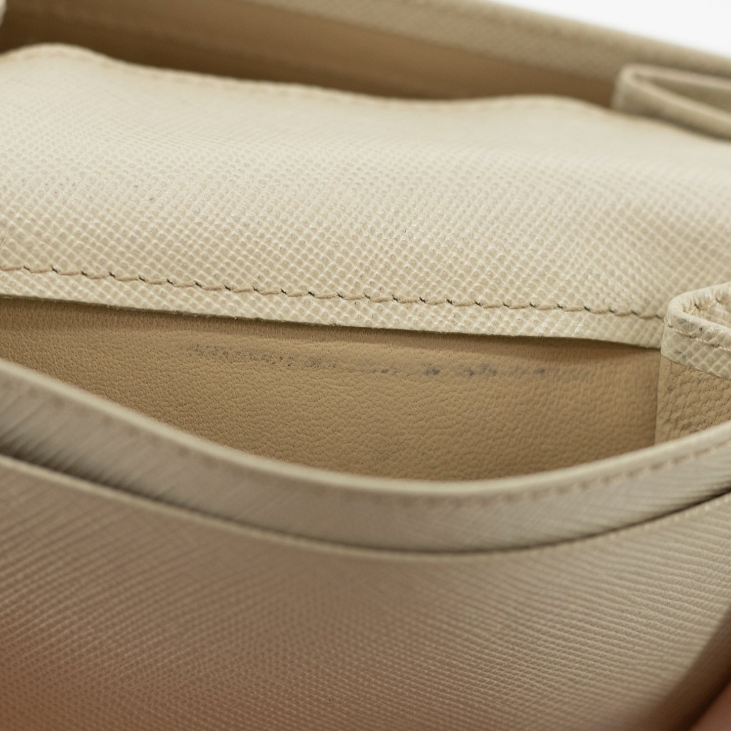 Prada Ivory Saffiano Leather Card Case #1868