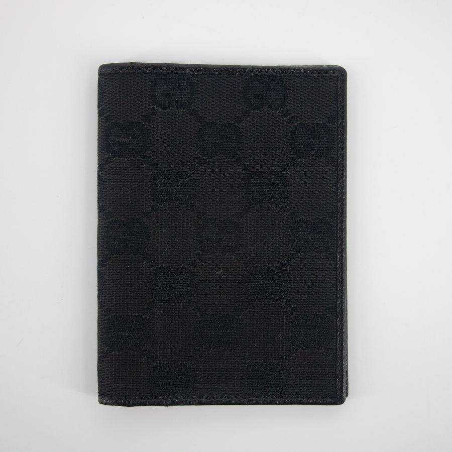 Gucci Black GG Canvas x Leather Card Case #2046
