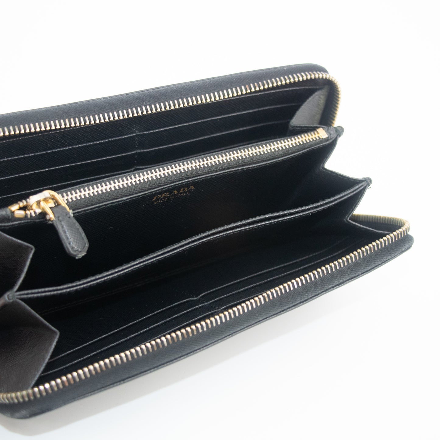 Prada Black Leather Long Zippy Wallet #2048