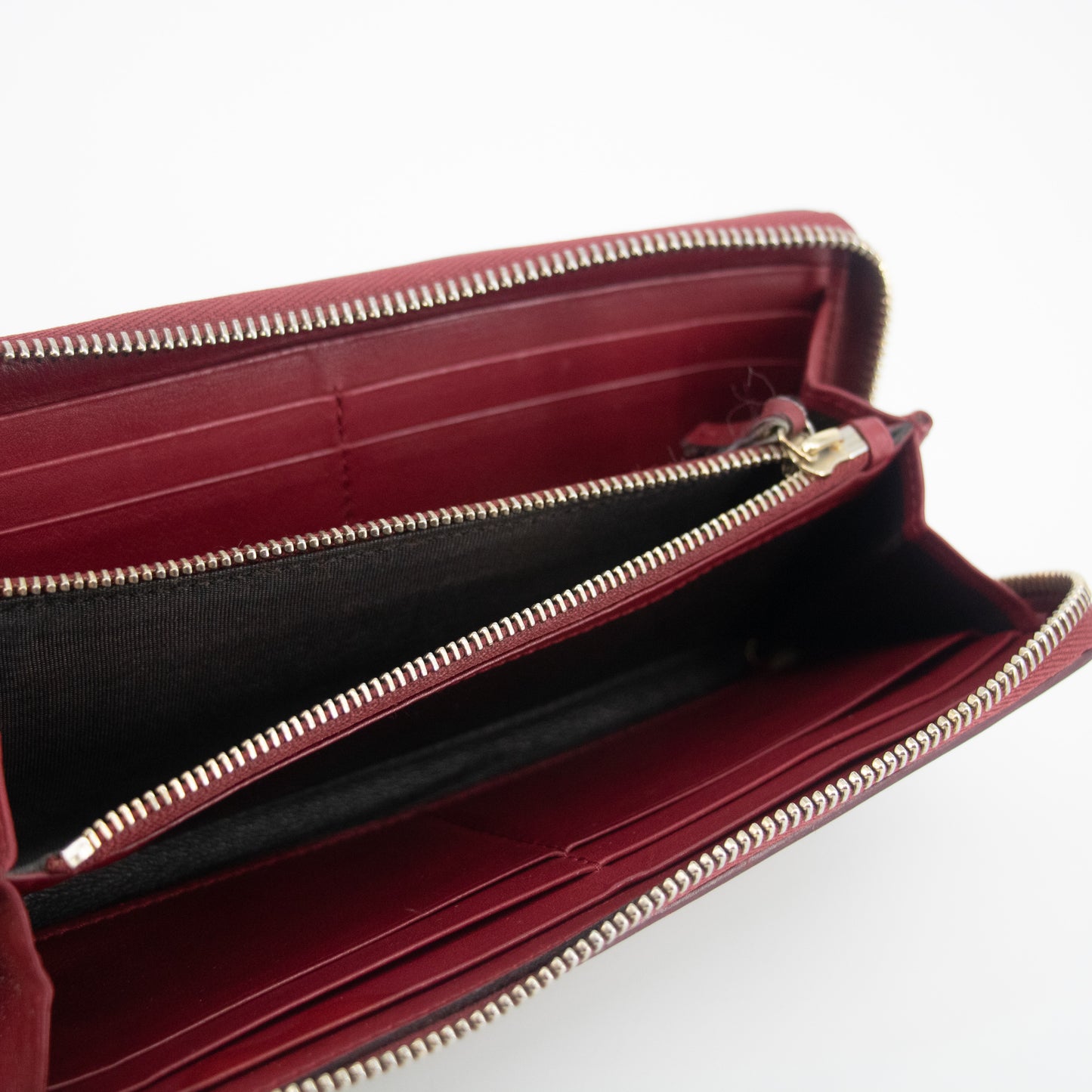 Gucci Brown GG Canvas x Leather Heart Round Zipper Long Wallet #2052