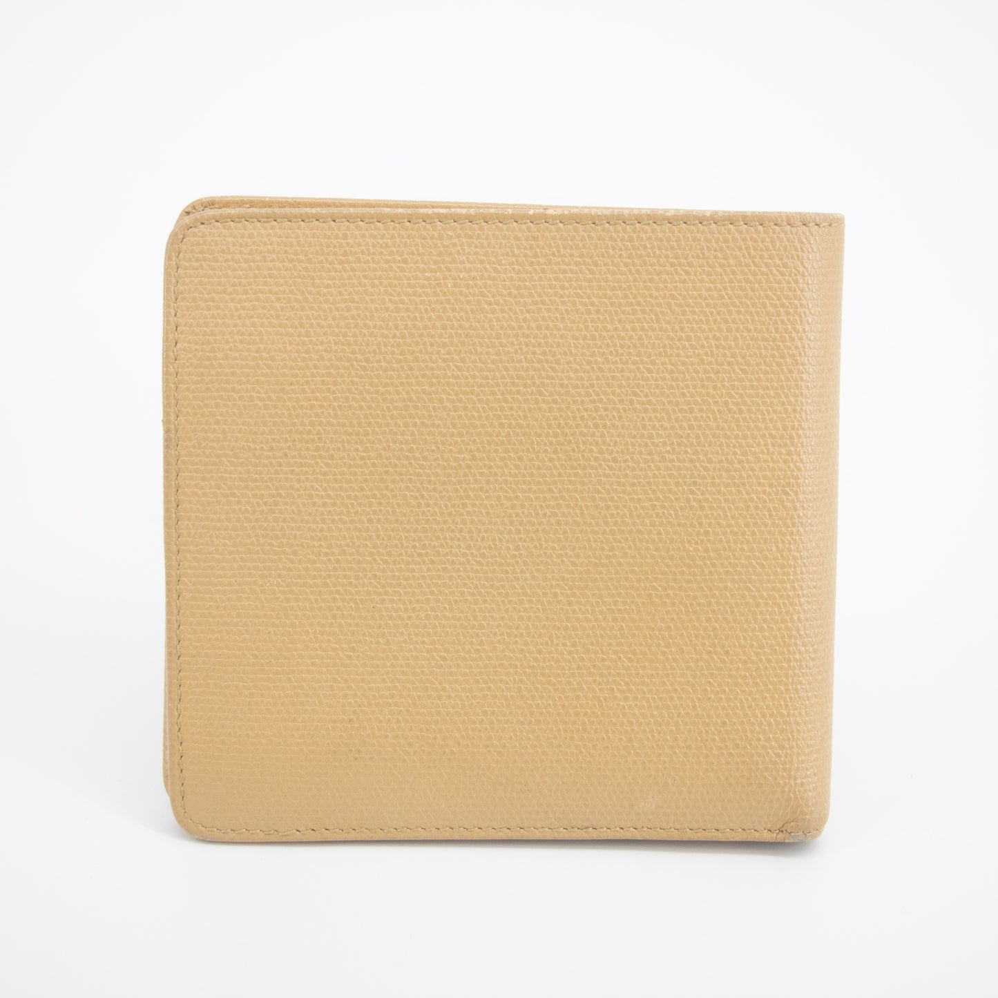 Chanel Beige Leather Coco Mark Button Bifold Wallet #2057