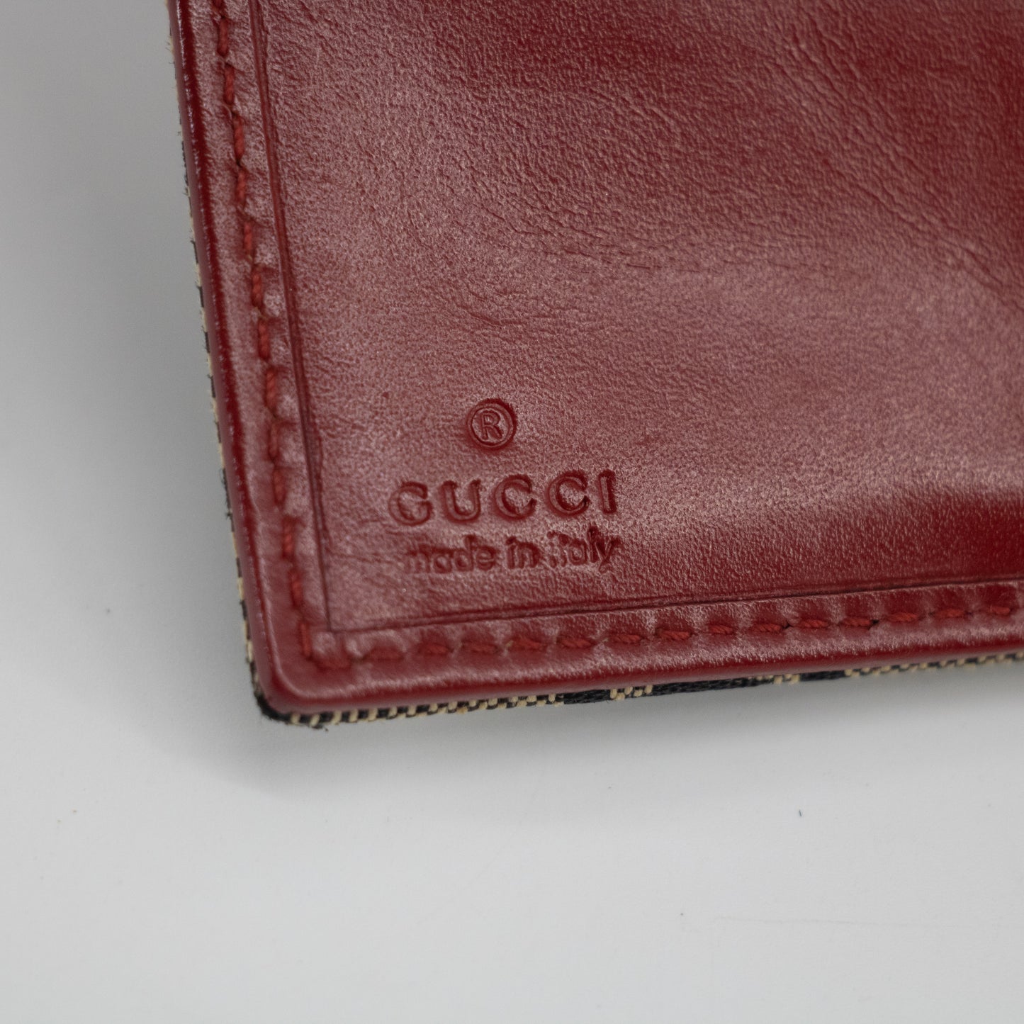 Gucci Red x Black Jackie GG Canvas x Leather Compact Wallet #2059