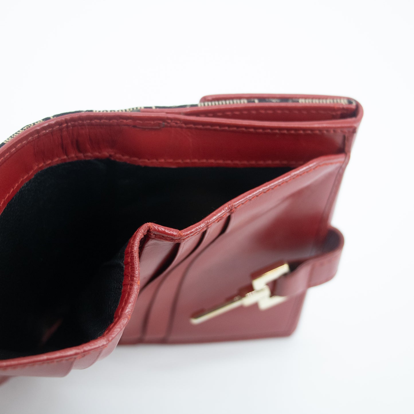 Gucci Red x Black Jackie GG Canvas x Leather Compact Wallet #2059