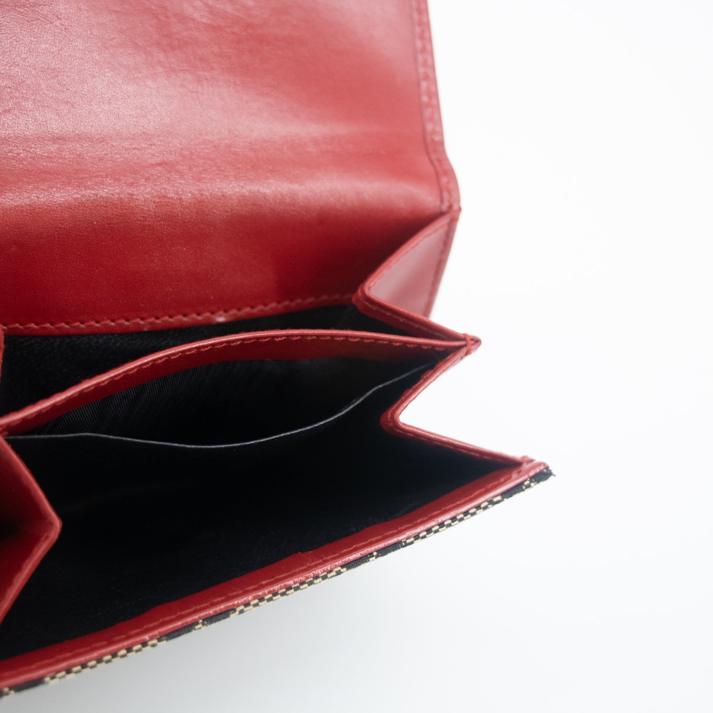Gucci Red x Black Jackie GG Canvas x Leather Compact Wallet #2059