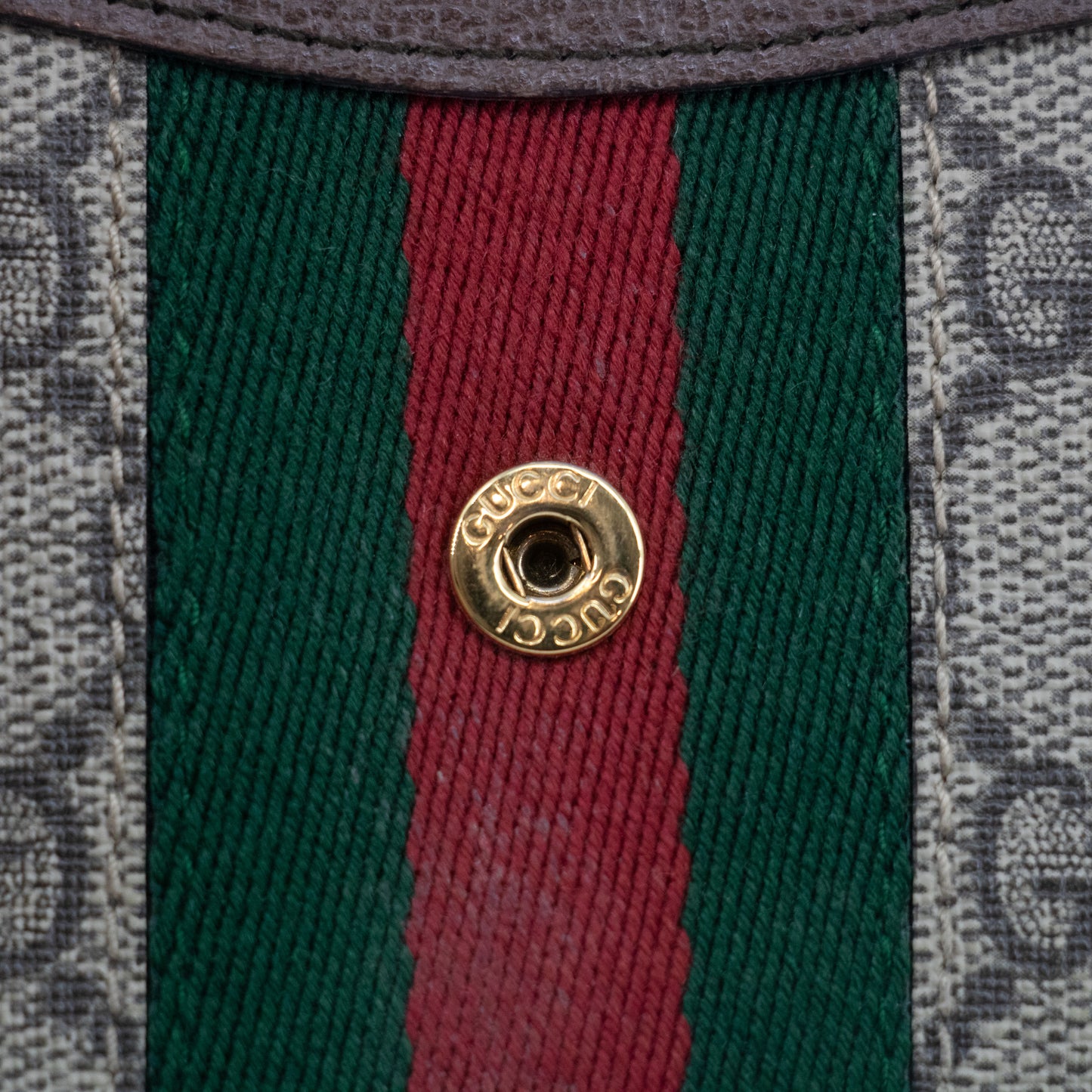 Gucci Brown Ophidia GG Supreme Marmont Sherry Line Compact Wallet #2062
