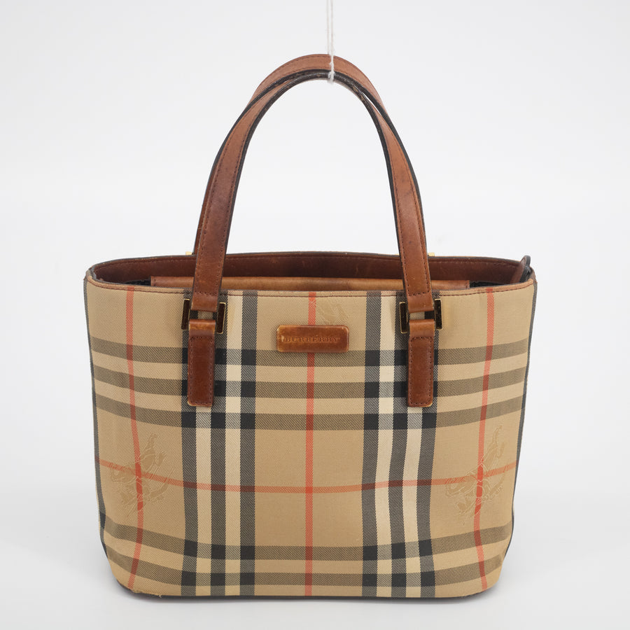 Burberry Novacheck Canvas Brown Mini Tote Bag #2074