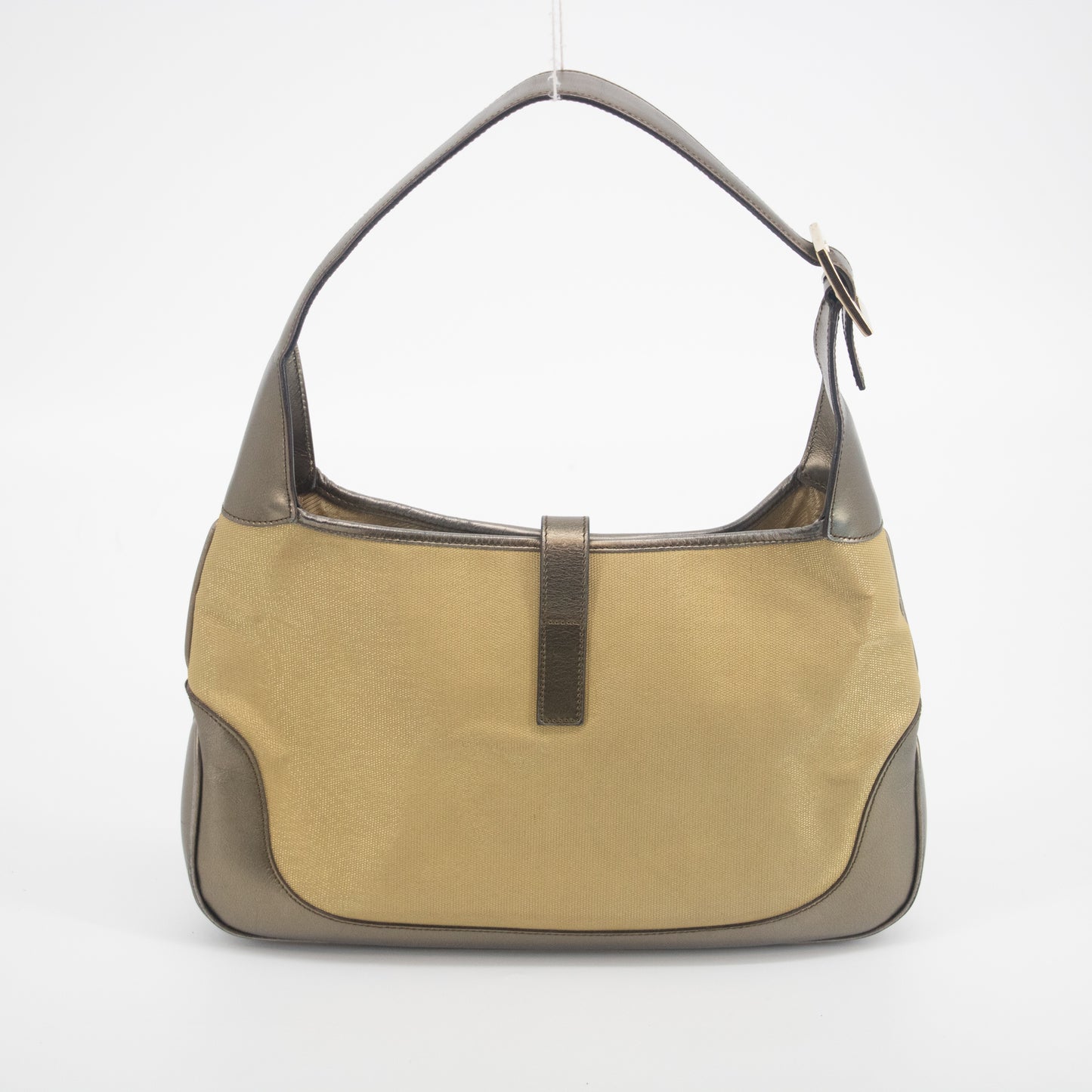 Gucci Gold Canvas / Metallic Brown Leather Jackie Shoulder Bag #2088