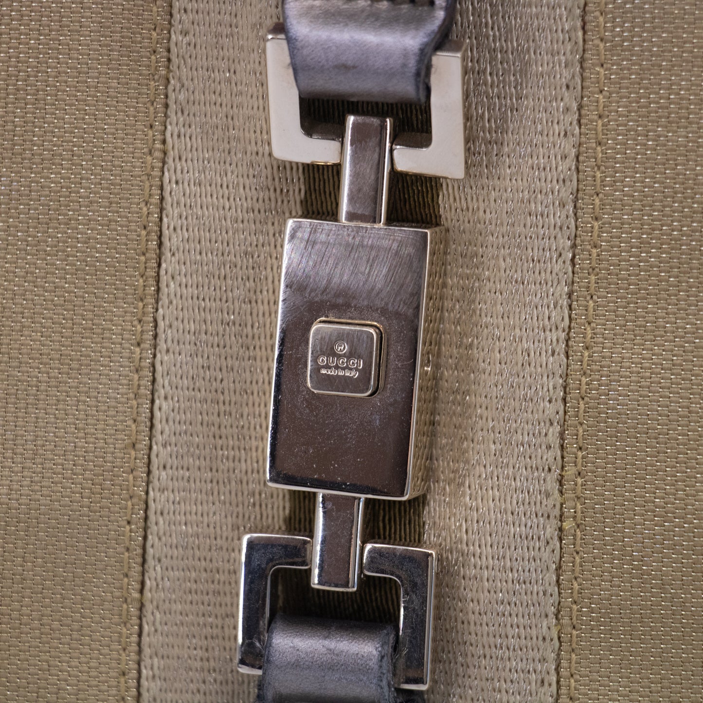 Gucci Gold Canvas / Metallic Brown Leather Jackie Shoulder Bag #2088