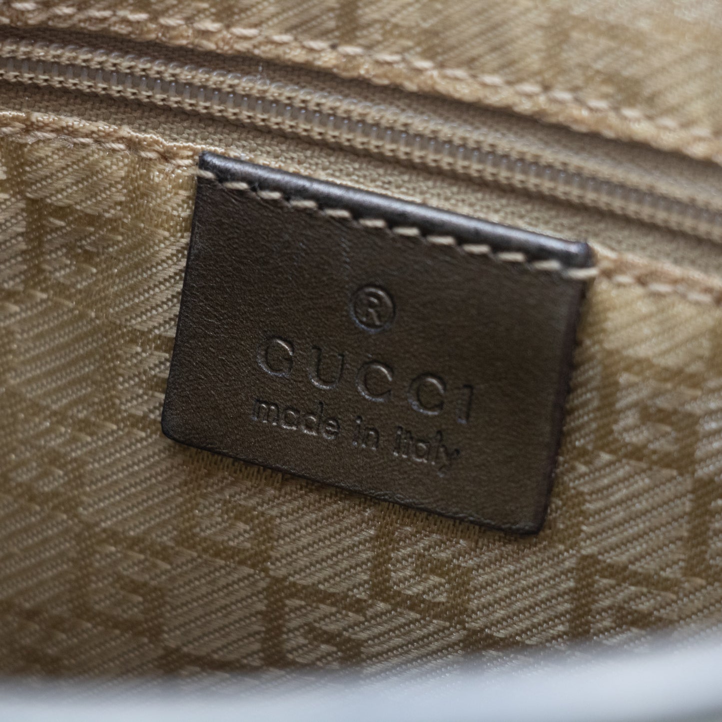 Gucci Gold Canvas / Metallic Brown Leather Jackie Shoulder Bag #2088