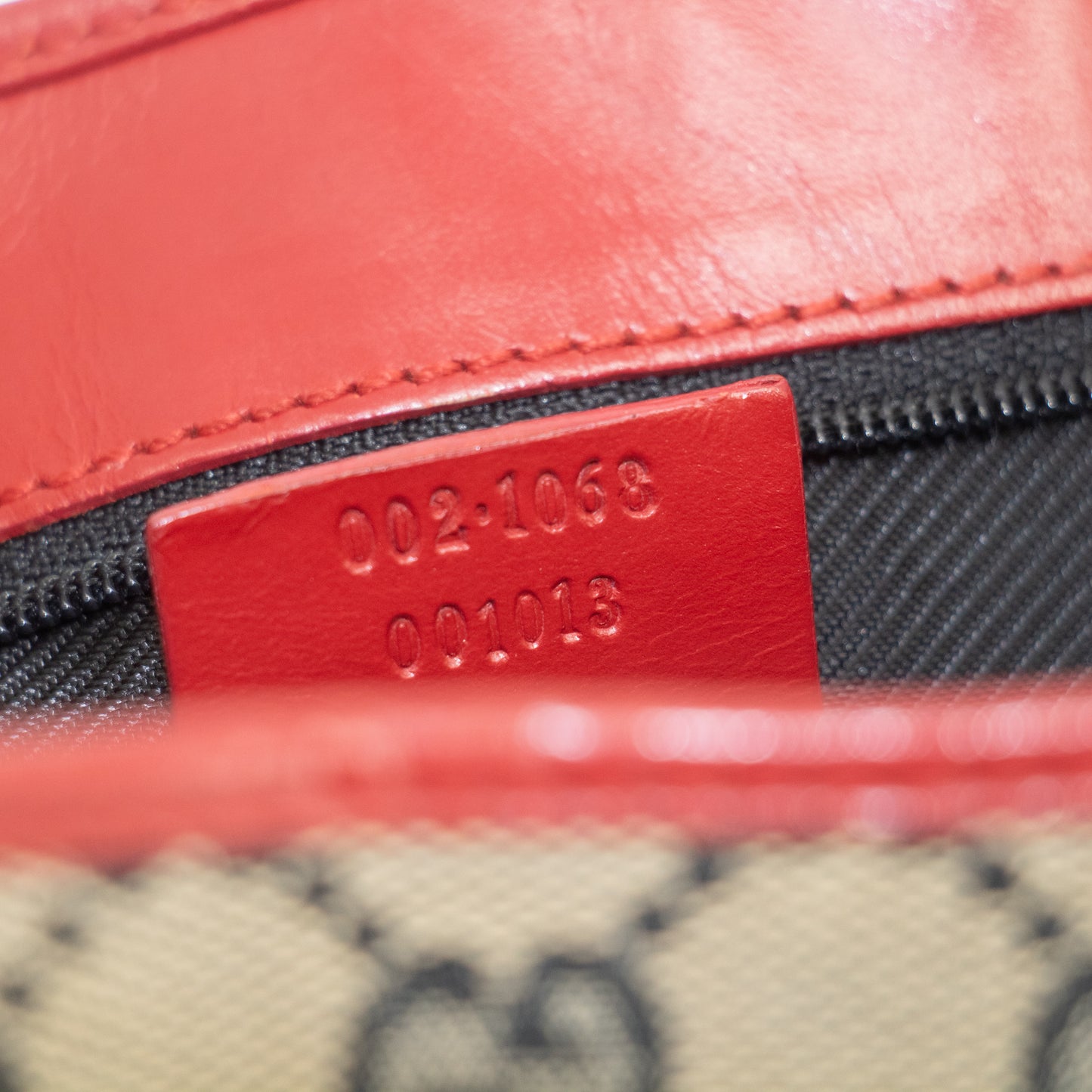 Gucci GG Canvas Jackie Red Trim Shoulder Bag #2089