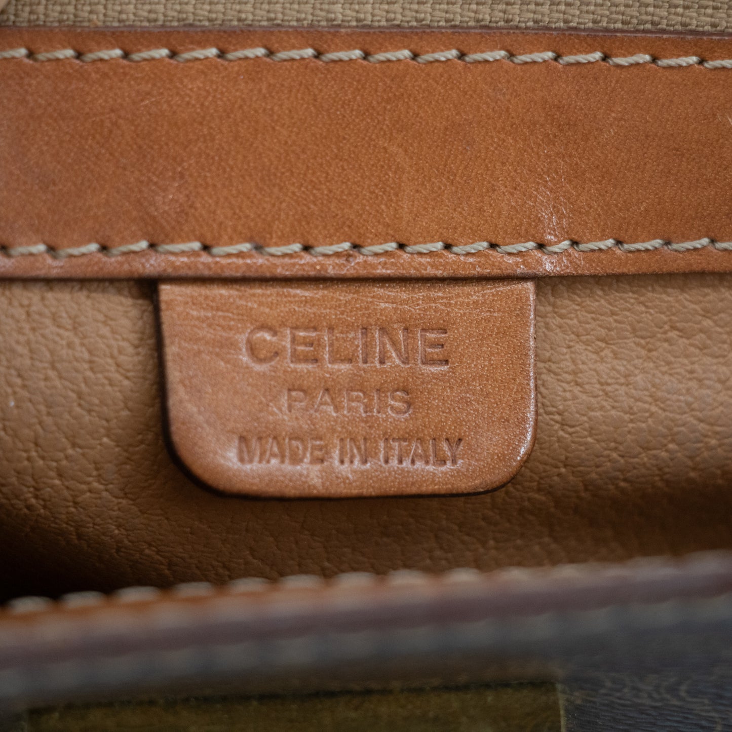 Celine Vintage Macadam PVC Leather Turnlock Handbag #2121