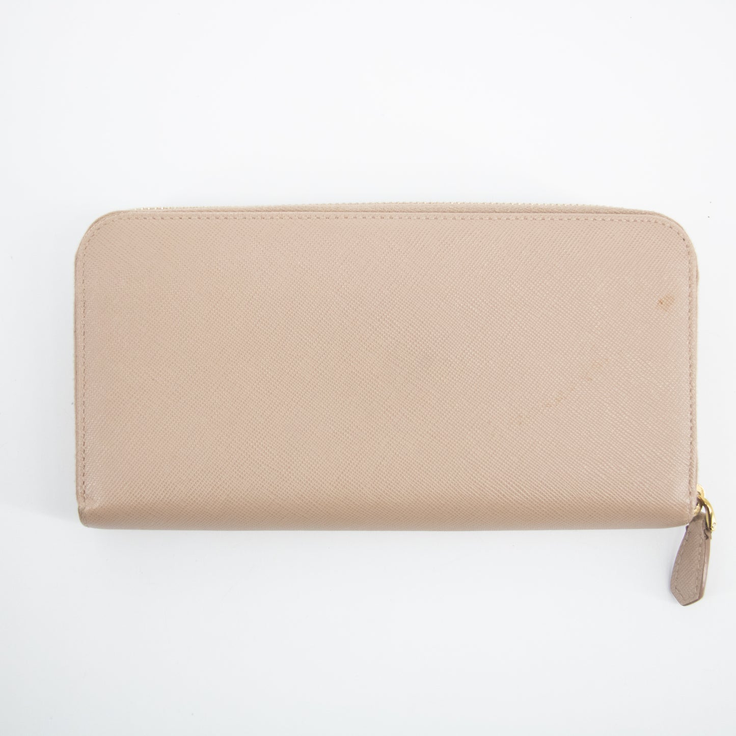 Prada Saffiano Beige Zip Around Long Wallet #2176