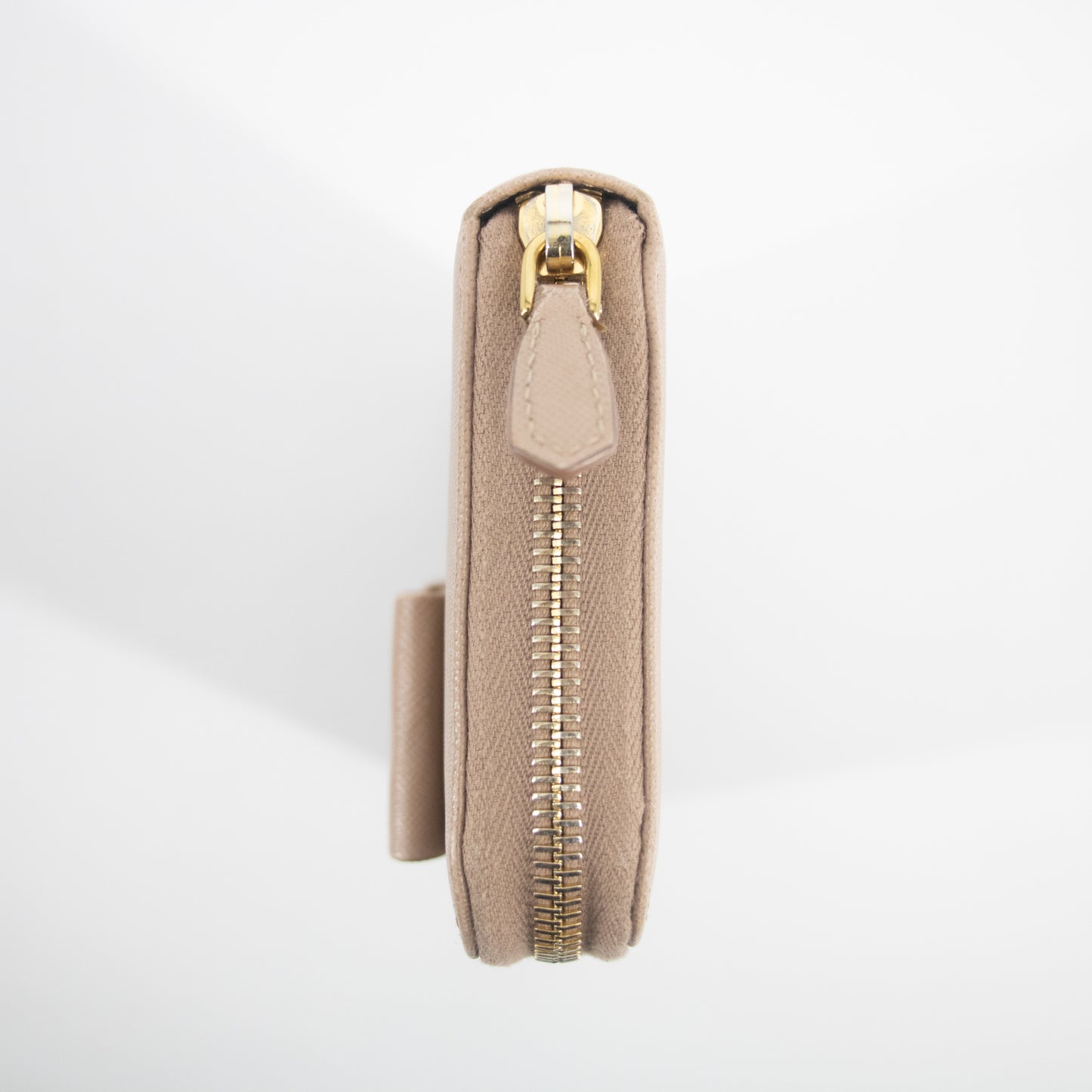 Prada Saffiano Beige Zip Around Long Wallet #2176