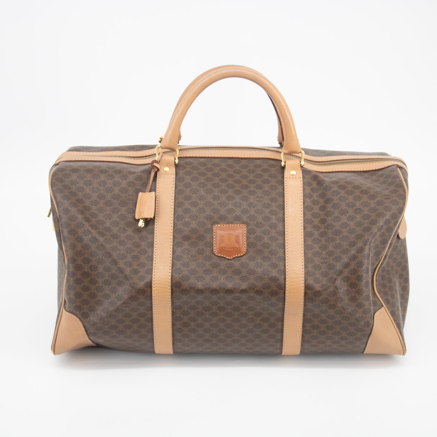 Celine Macadam Pattern Brown Boston Bag #2216