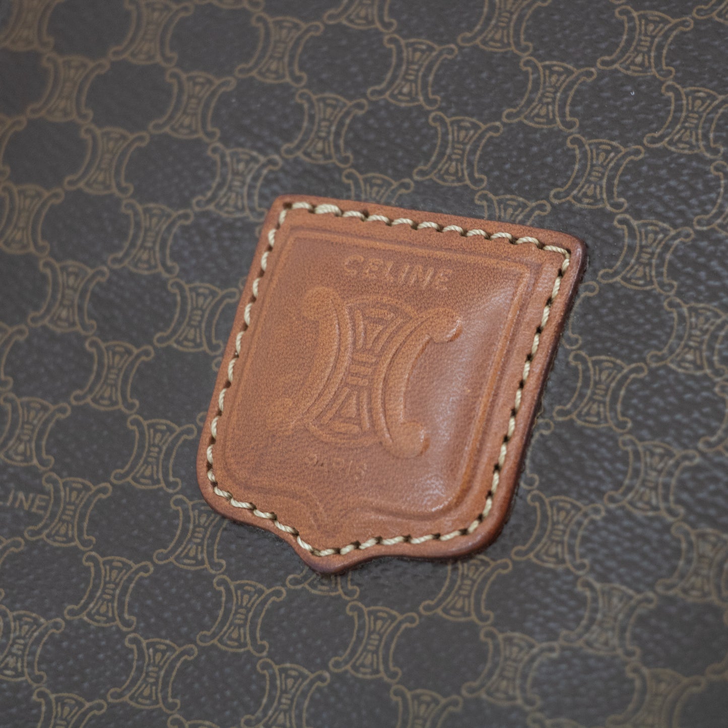 Celine Macadam Pattern Brown Boston Bag #2216