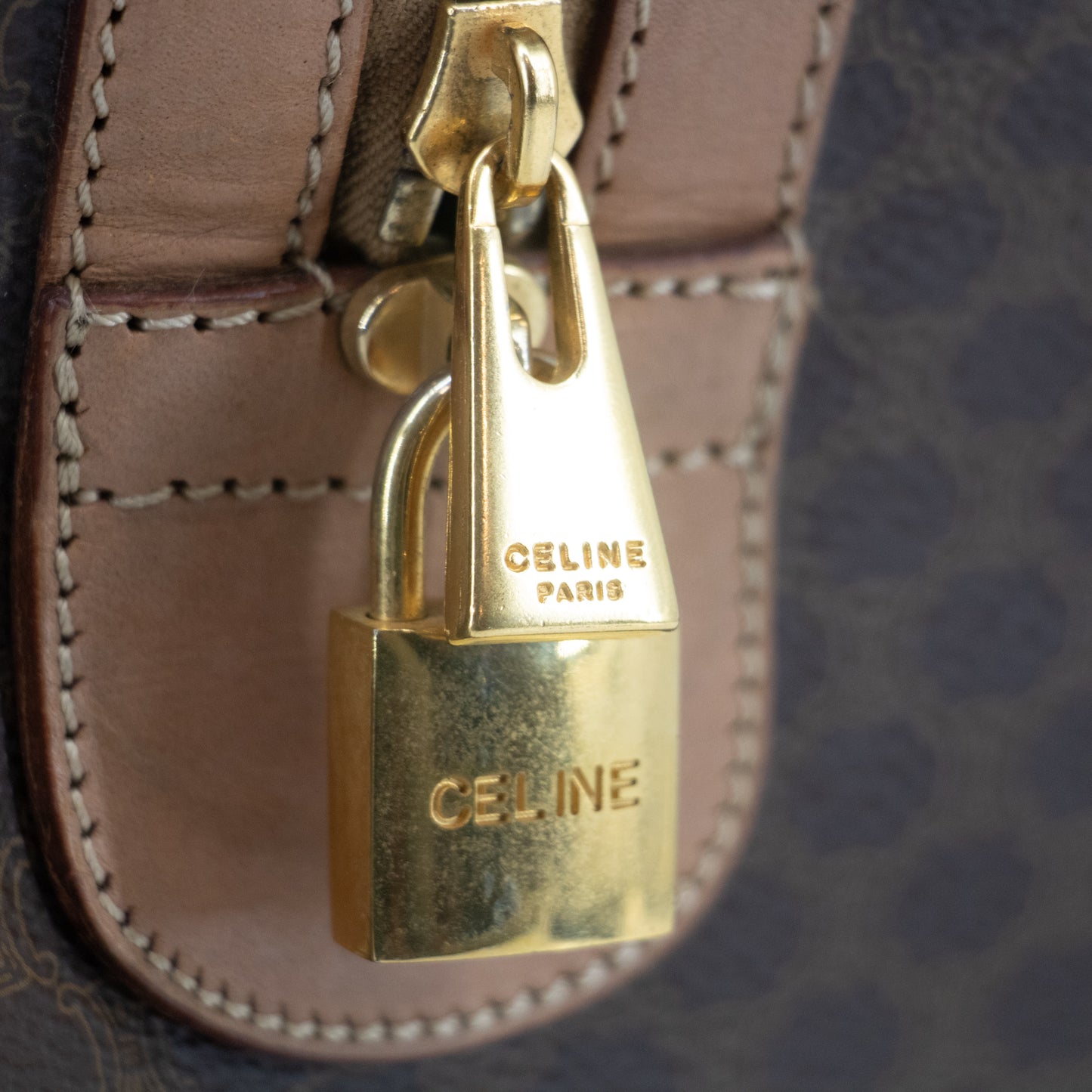 Celine Macadam Pattern Brown Boston Bag #2216