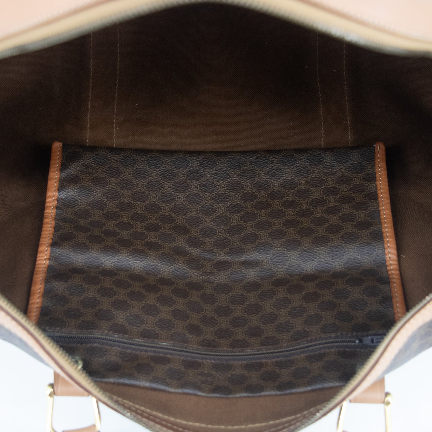 Celine Macadam Pattern Brown Boston Bag #2216