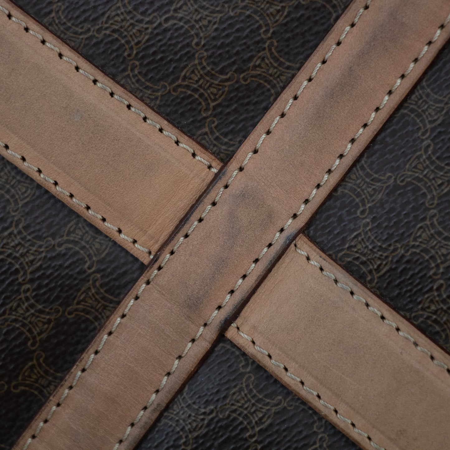 Celine Macadam Pattern Brown Boston Bag #2216