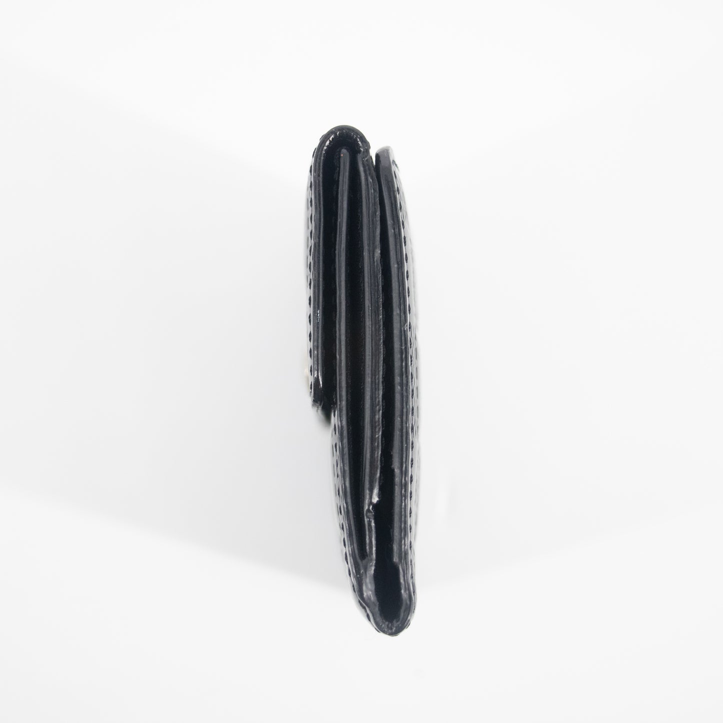 Louis Vuitton Black Vernis Checkered Compact Wallet #2217
