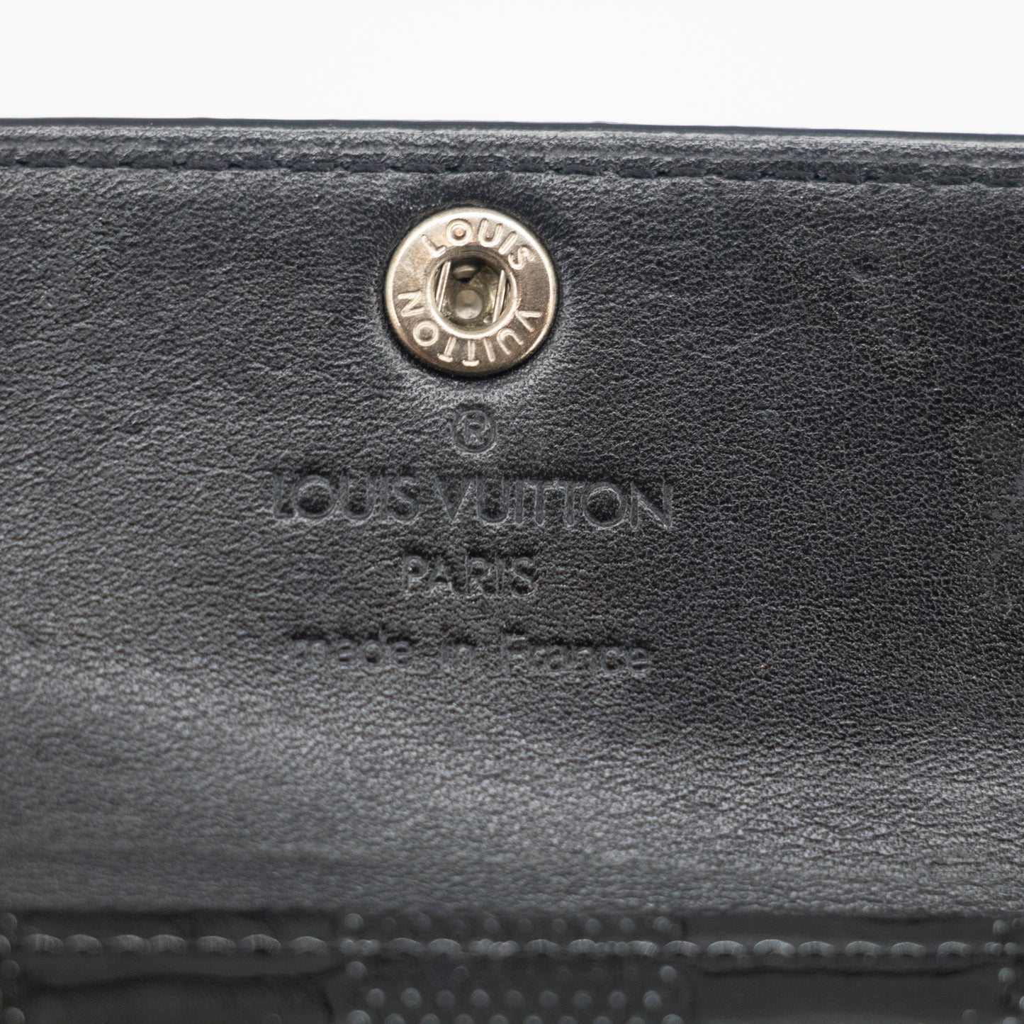 Louis Vuitton Black Vernis Checkered Compact Wallet #2217