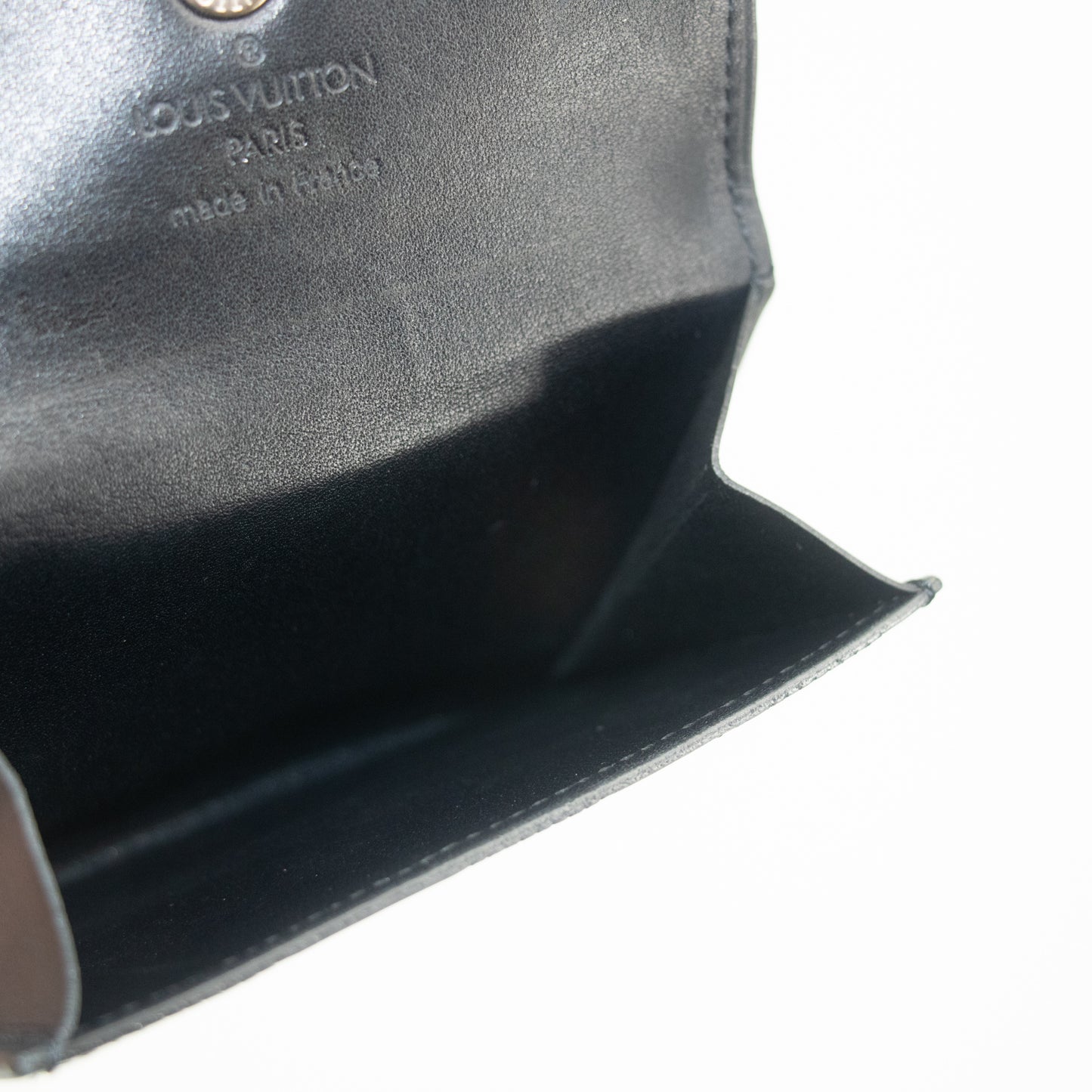 Louis Vuitton Black Vernis Checkered Compact Wallet #2217
