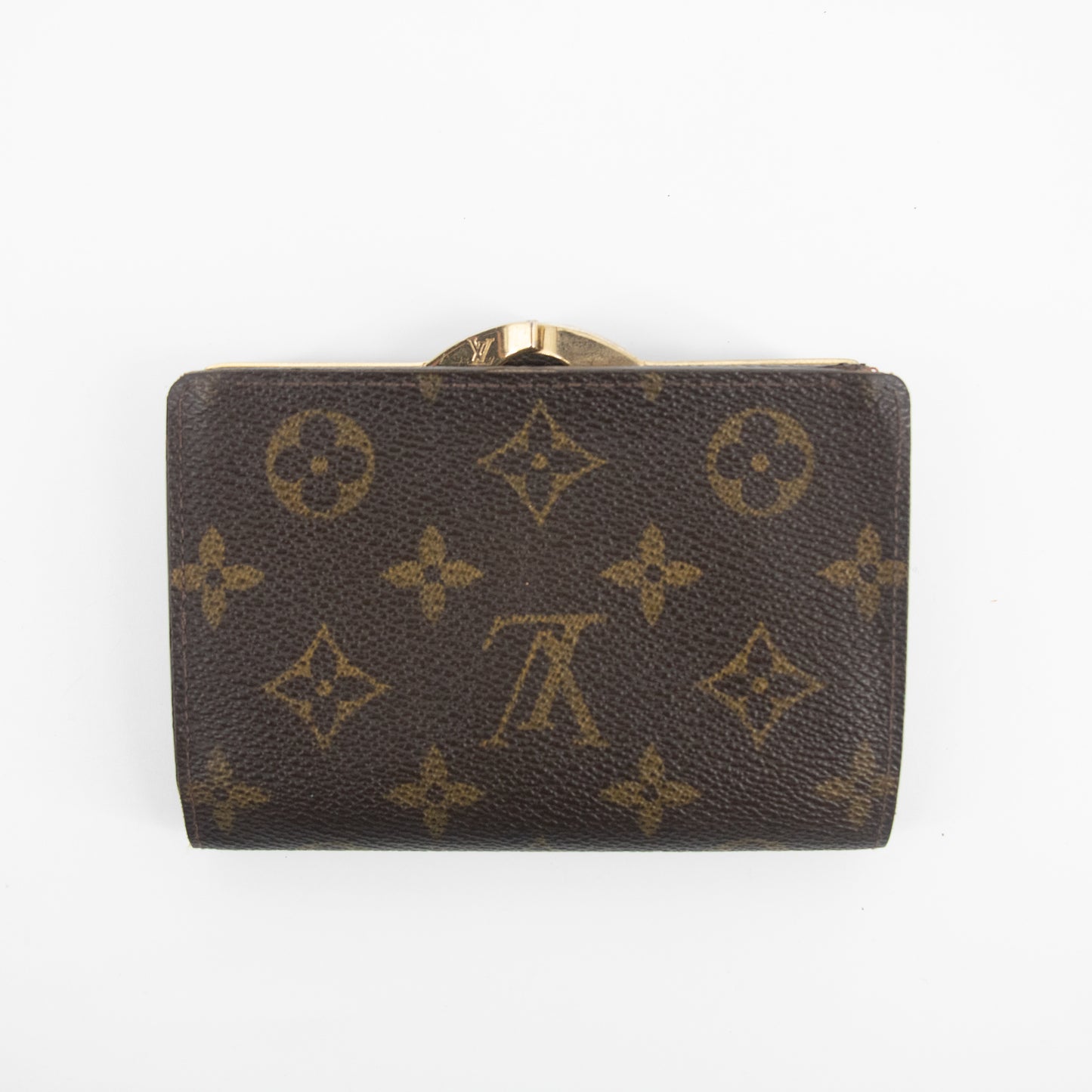 Louis Vuitton Monogram Canvas Kisslock Wallet #2218