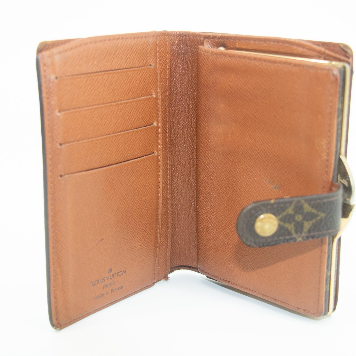 Louis Vuitton Monogram Canvas Kisslock Wallet #2218
