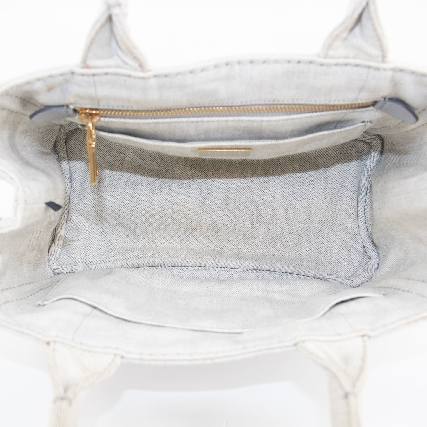 Prada Light Gray Canapa Canvas 2WAY Tote Bag -SKU #2236