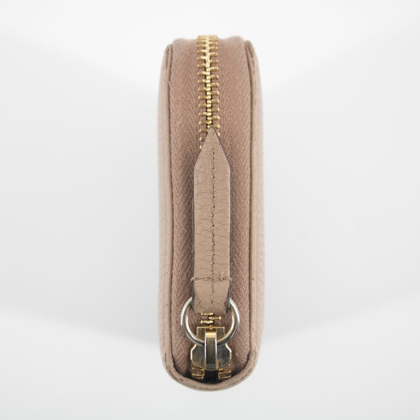 Gucci Beige Pink GG Marmont Leather Round Zip Long Wallet #2239