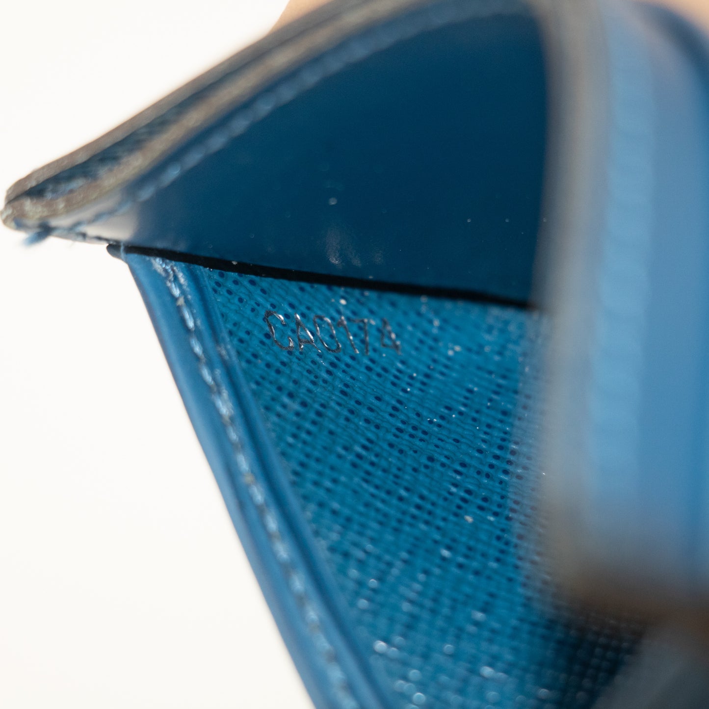 LV Indigo Blue Epi Porte Carte Simple Card Case #2248