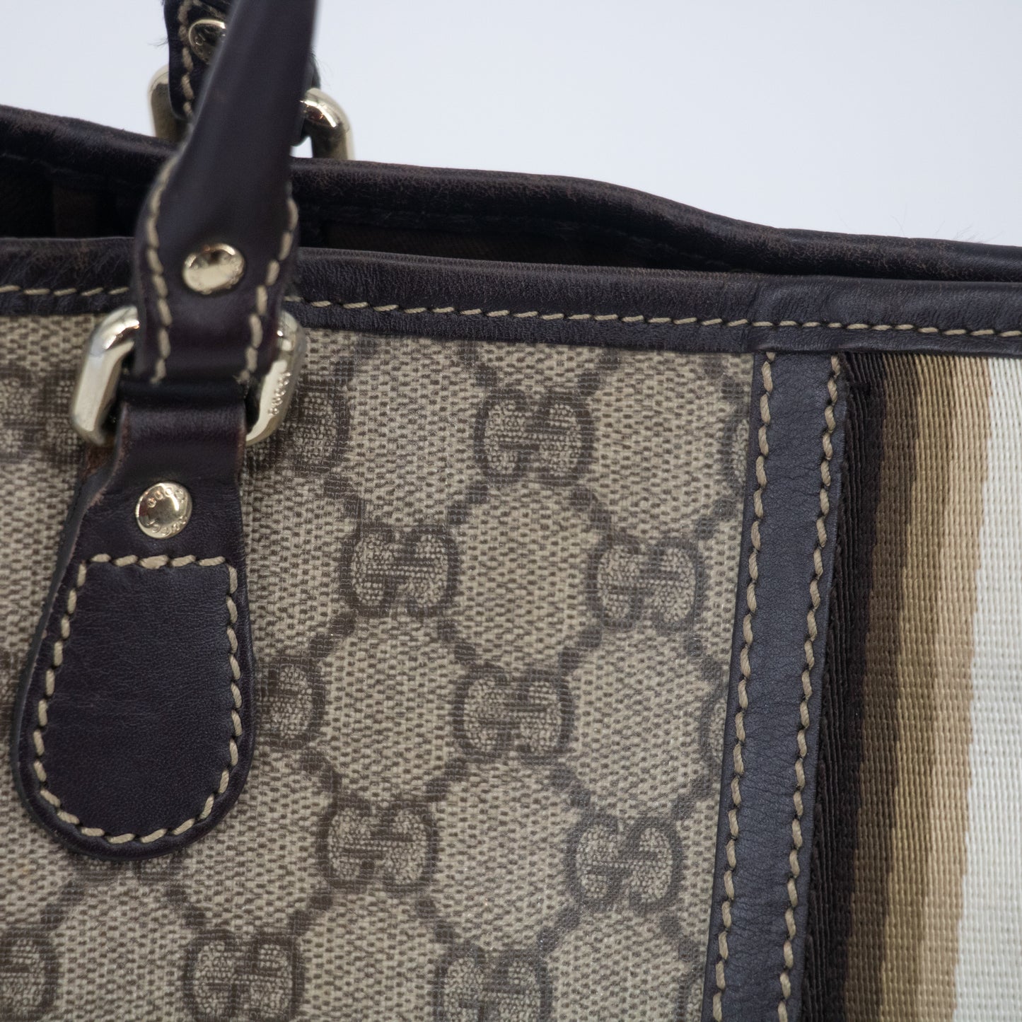 Gucci GG Supreme Canvas Coated Web Tote Bag #2256
