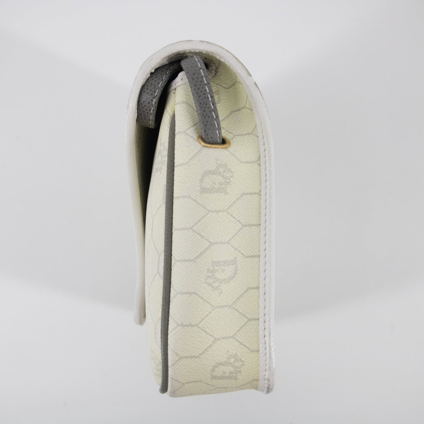 Christian Dior White Honeycomb Pattern Crossbody Bag #2260