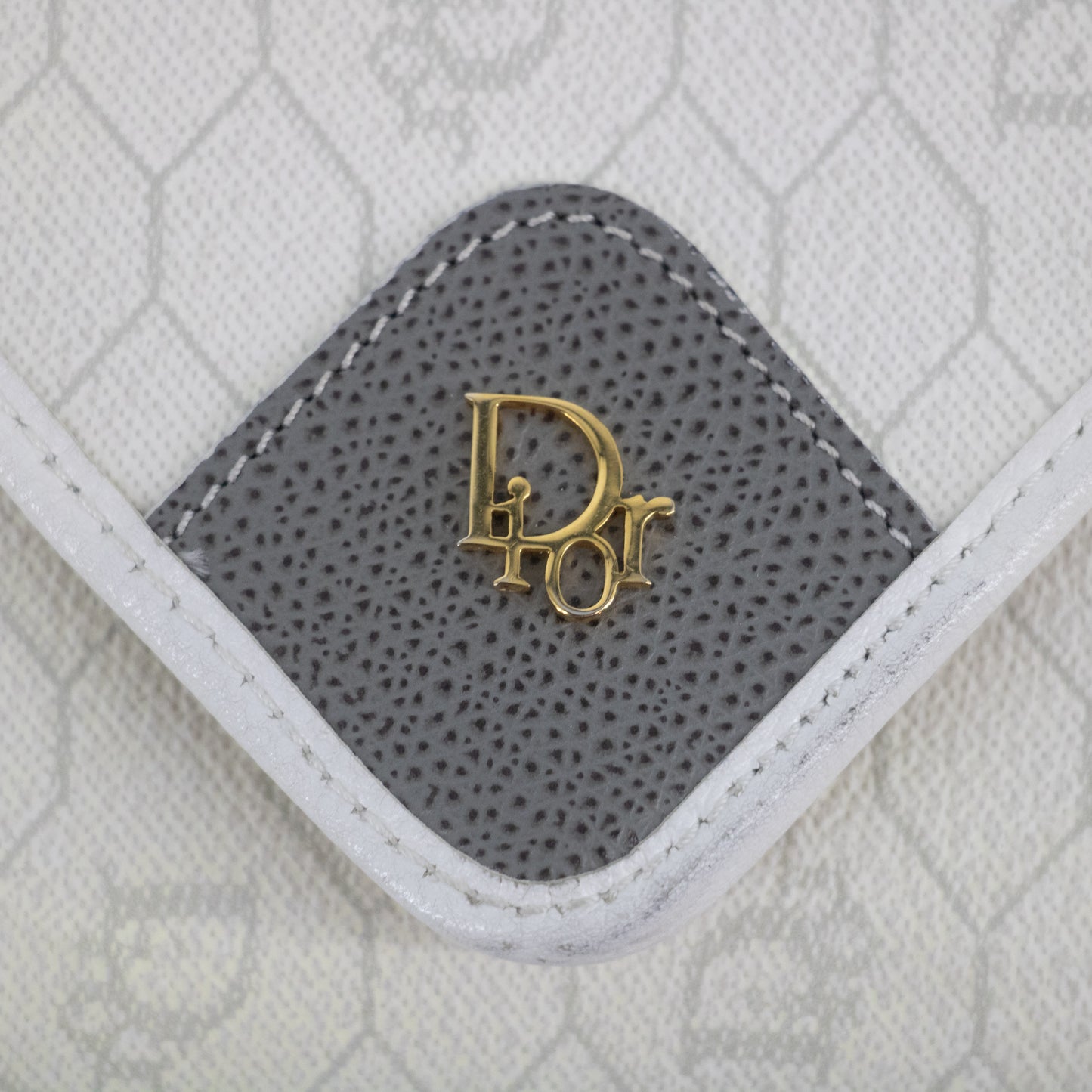 Christian Dior White Honeycomb Pattern Crossbody Bag #2260