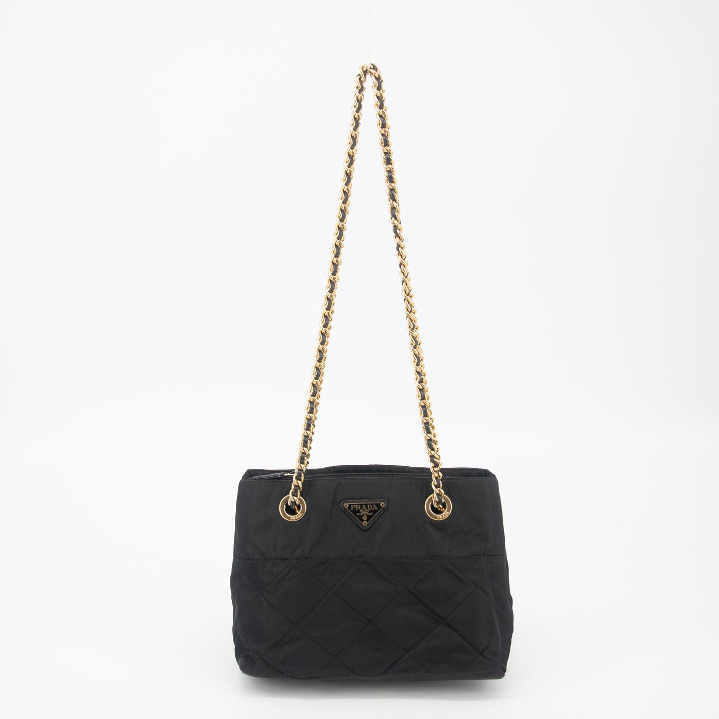 Prada Black Tessuto Nylon Chain Shoulder Bag #2263
