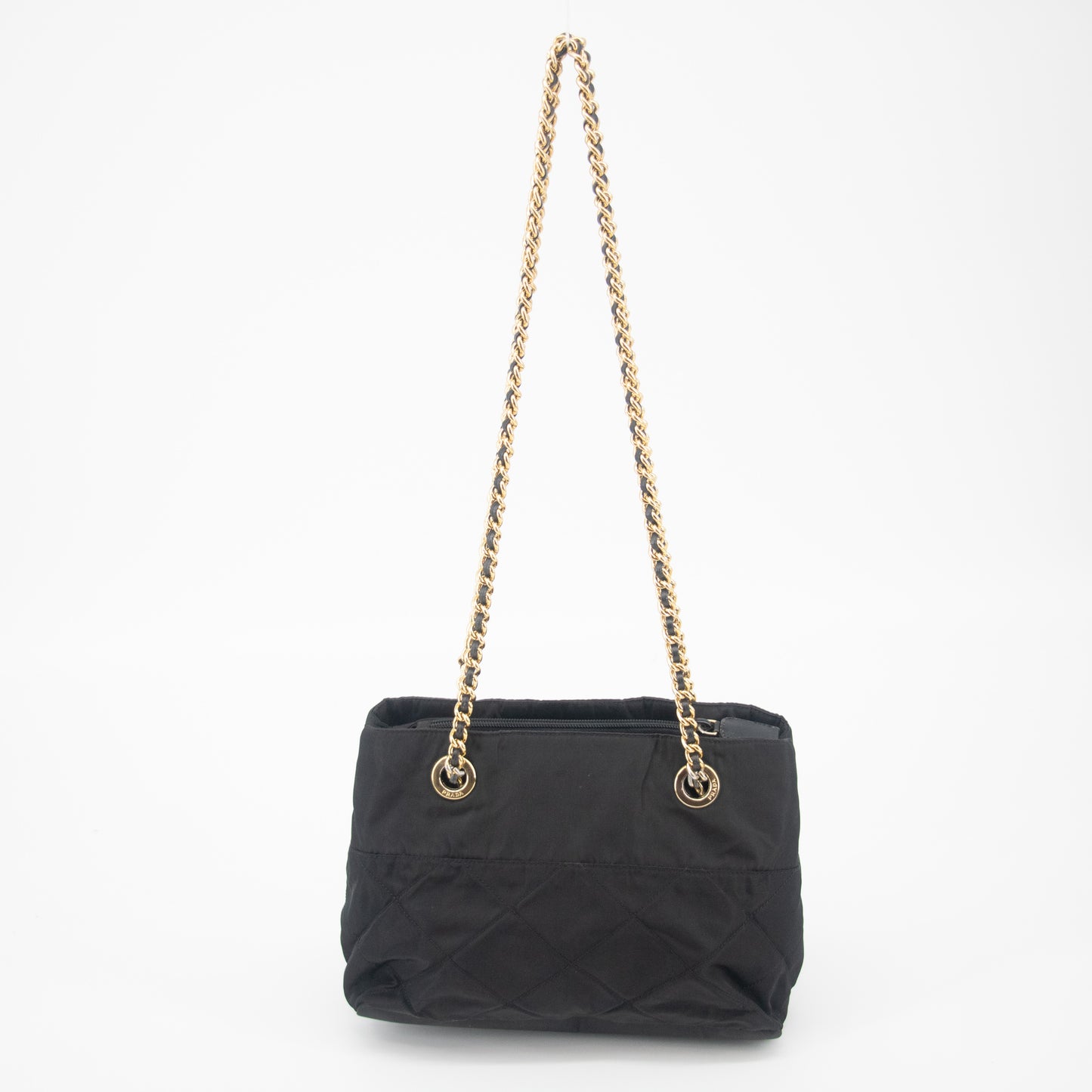 Prada Black Tessuto Nylon Chain Shoulder Bag #2263