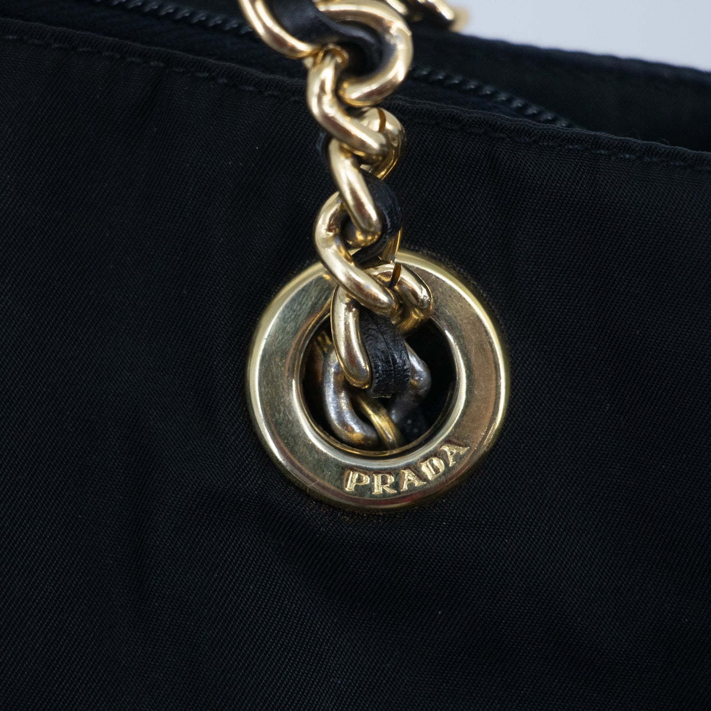 Prada Black Tessuto Nylon Chain Shoulder Bag #2263