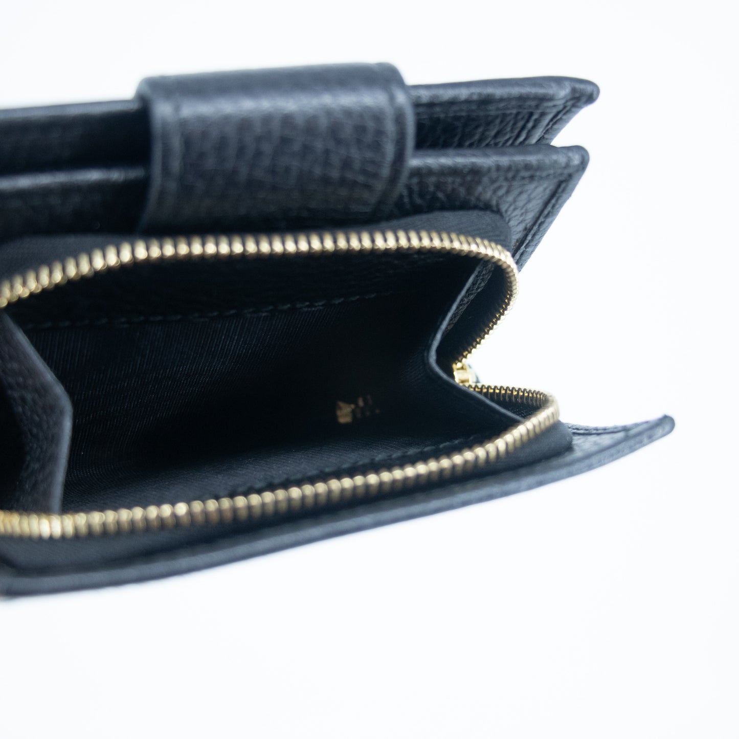 Gucci Black GG Marmont Leather Compact Wallet #2268