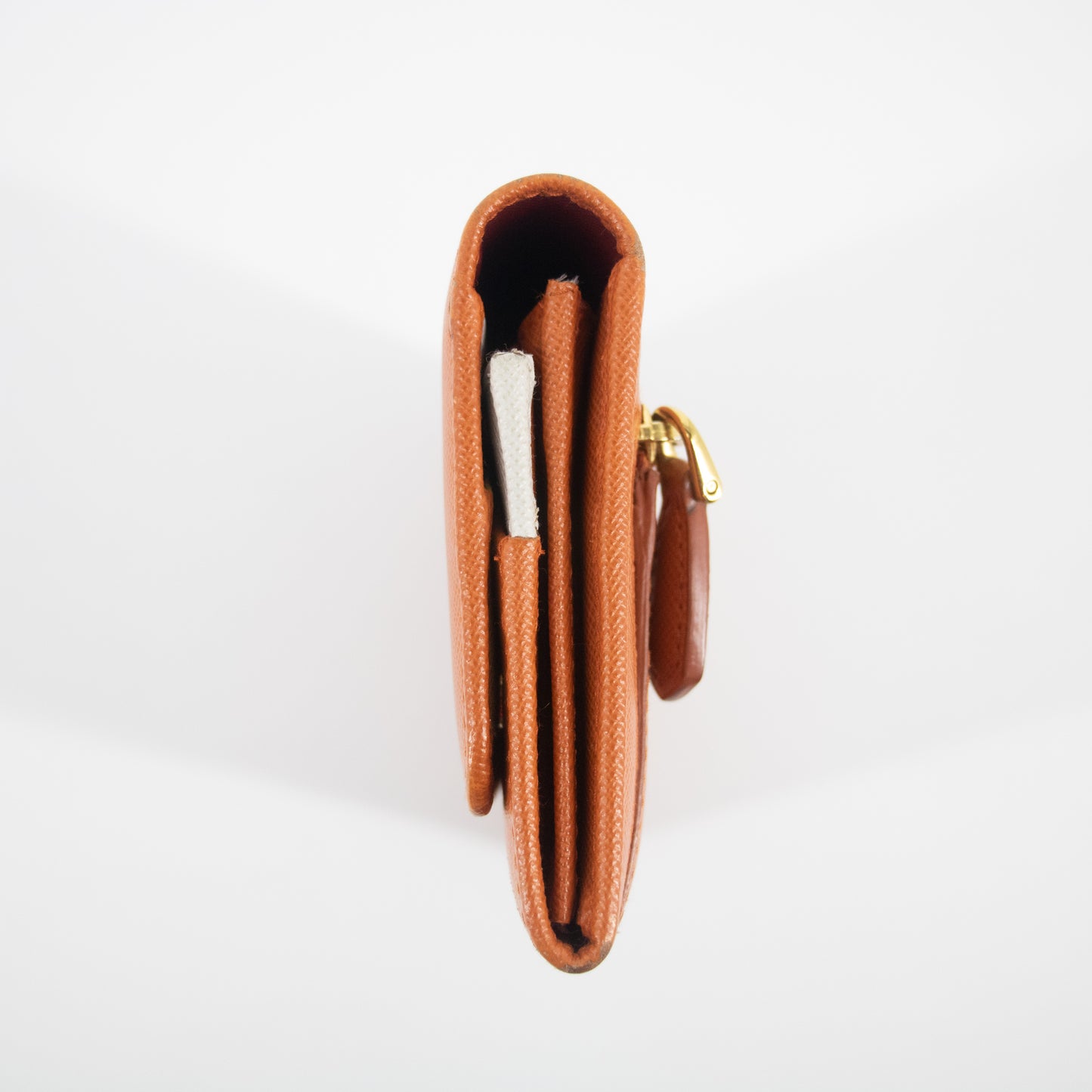 Prada Orange Saffiano Leather Long Wallet #2270
