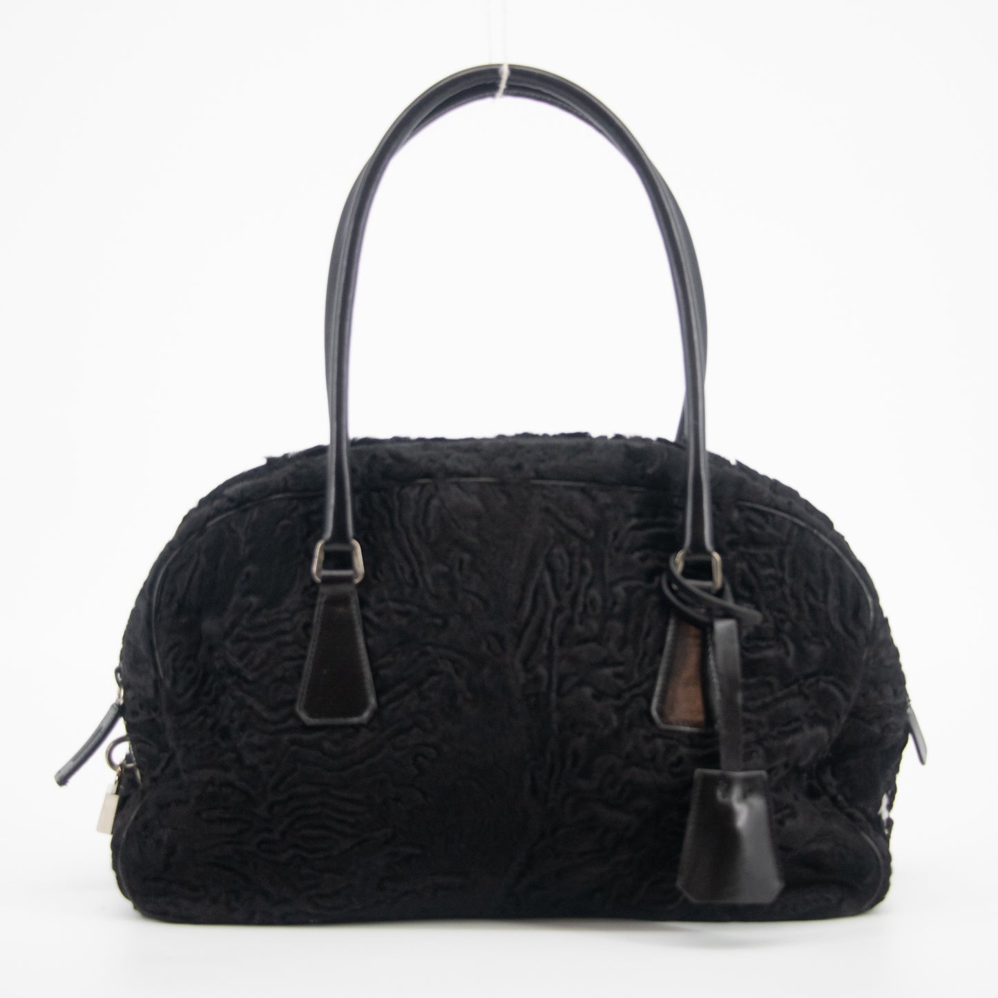 Prada Black Fur Boston Bag #2272