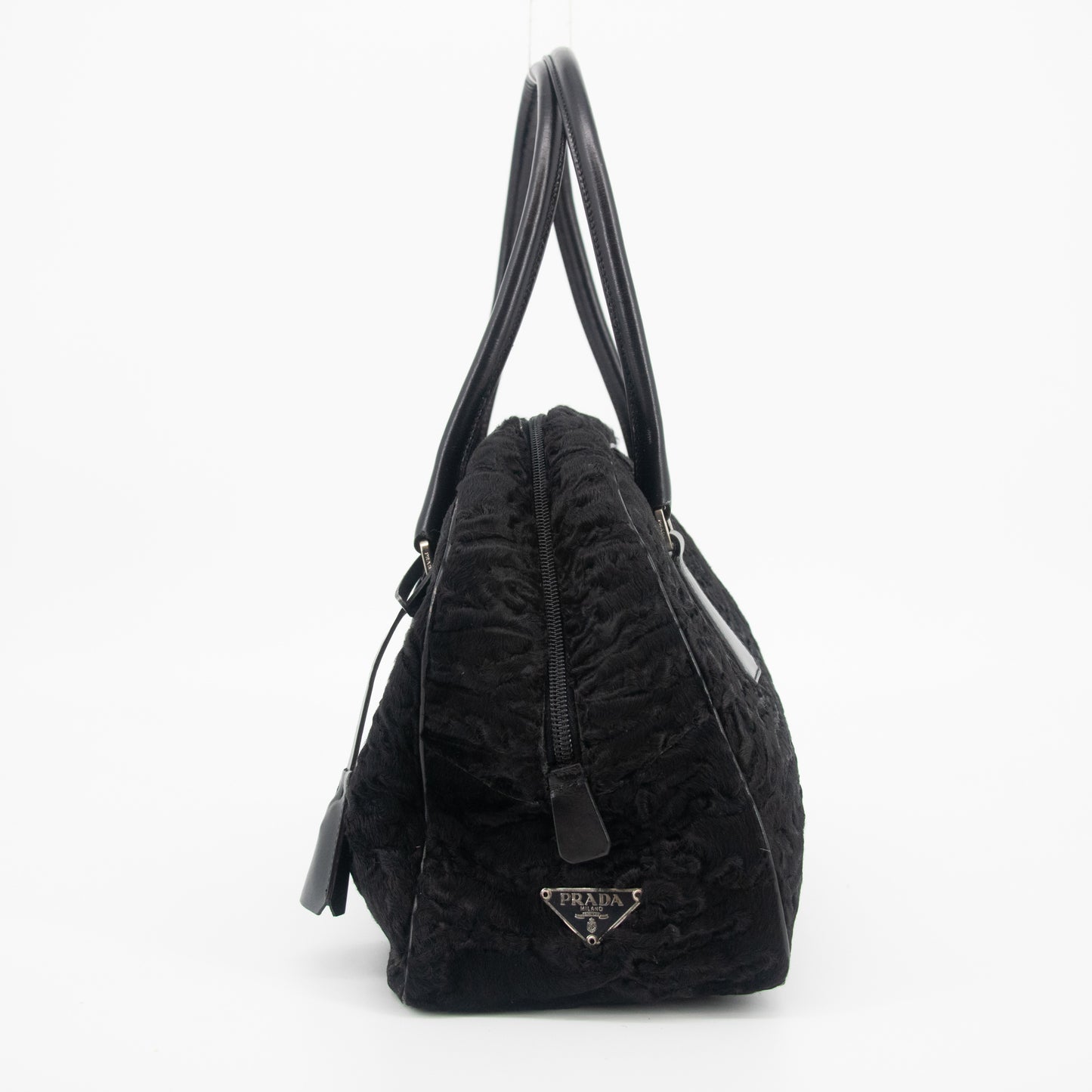 Prada Black Fur Boston Bag #2272