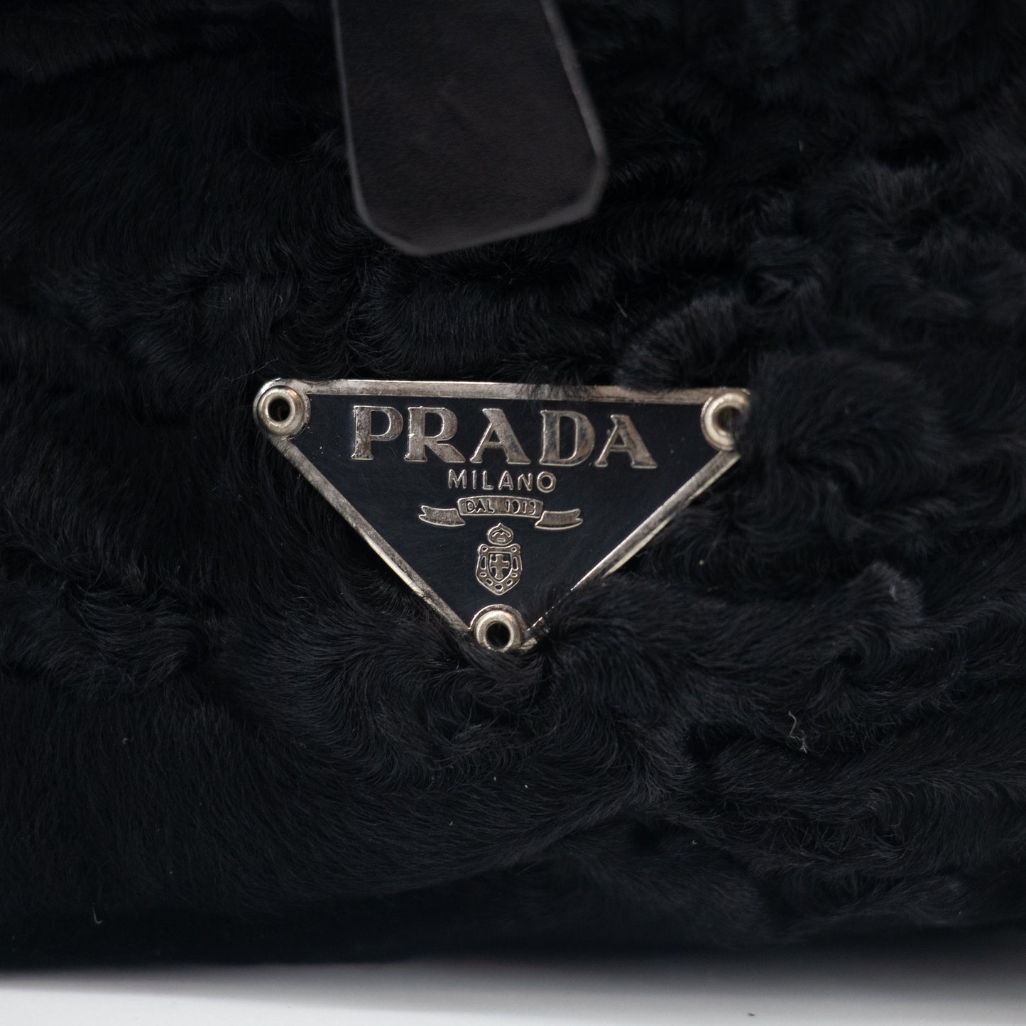 Prada Black Fur Boston Bag #2272