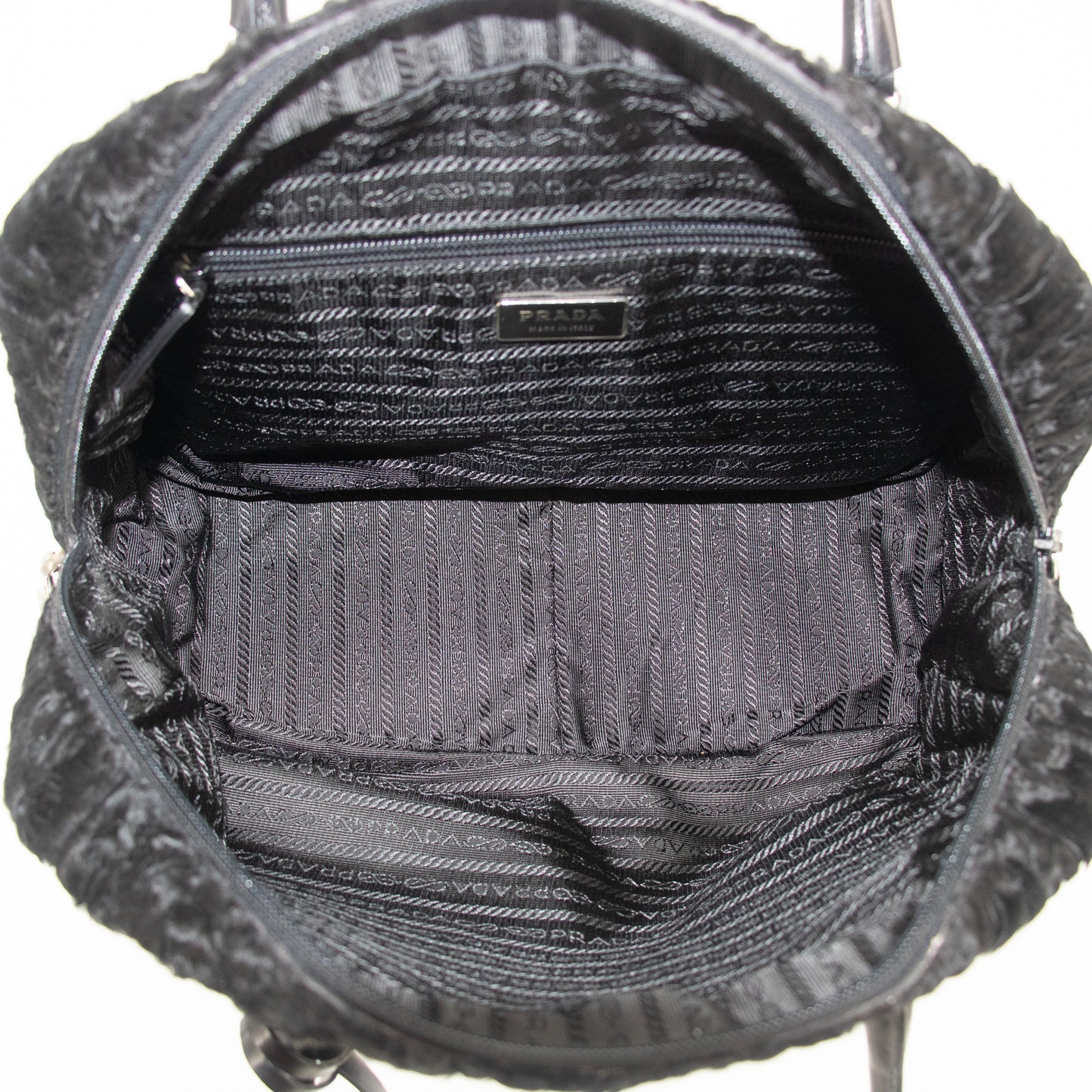 Prada Black Fur Boston Bag #2272