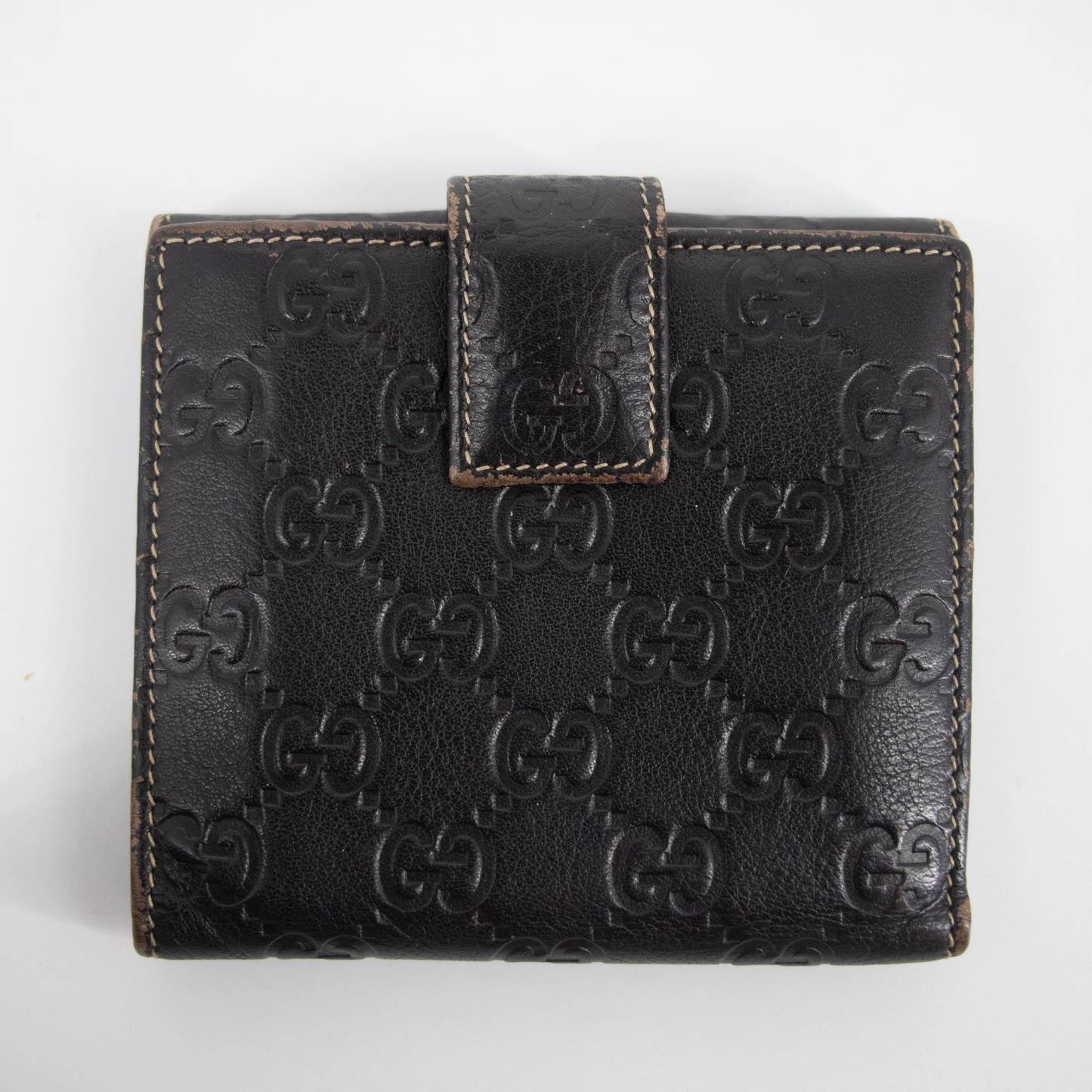 Gucci Black Guccisima Leather Compact Wallet #2284