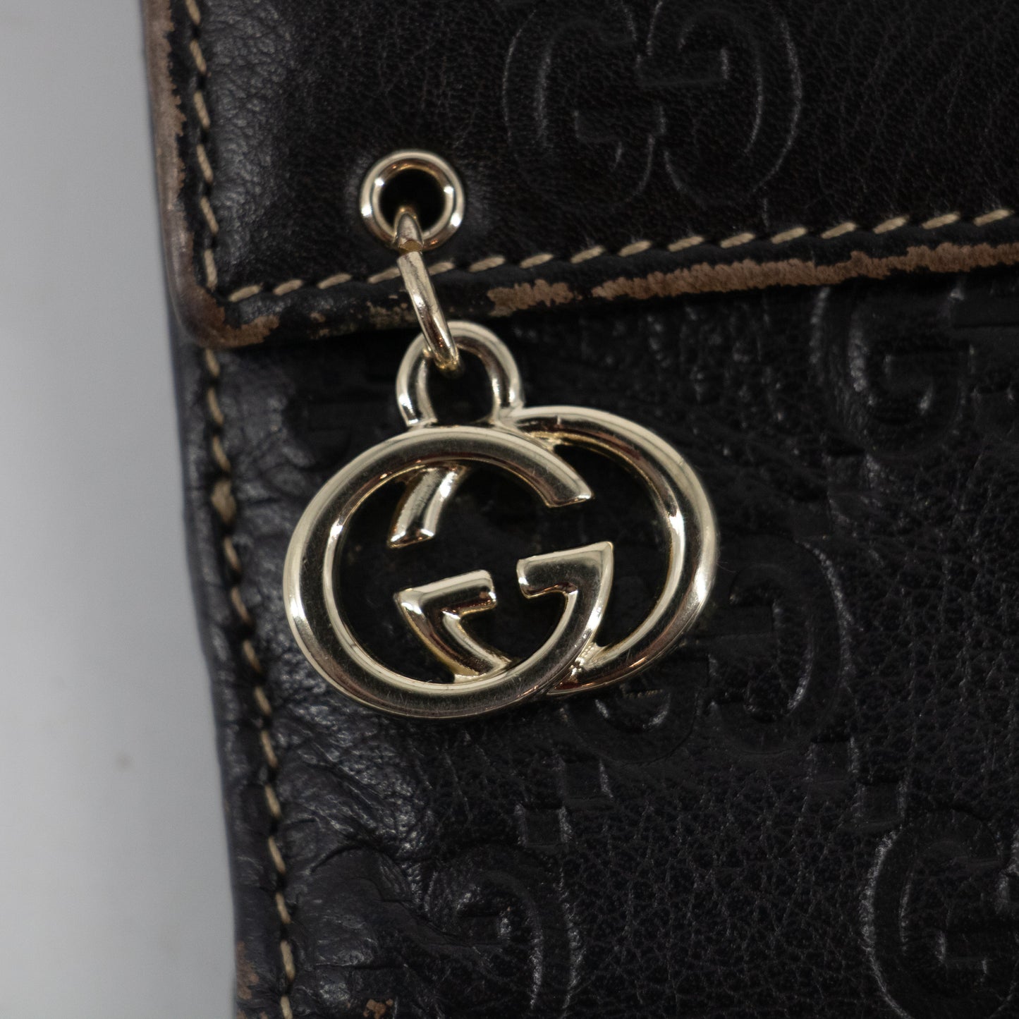 Gucci Black Guccisima Leather Compact Wallet #2284