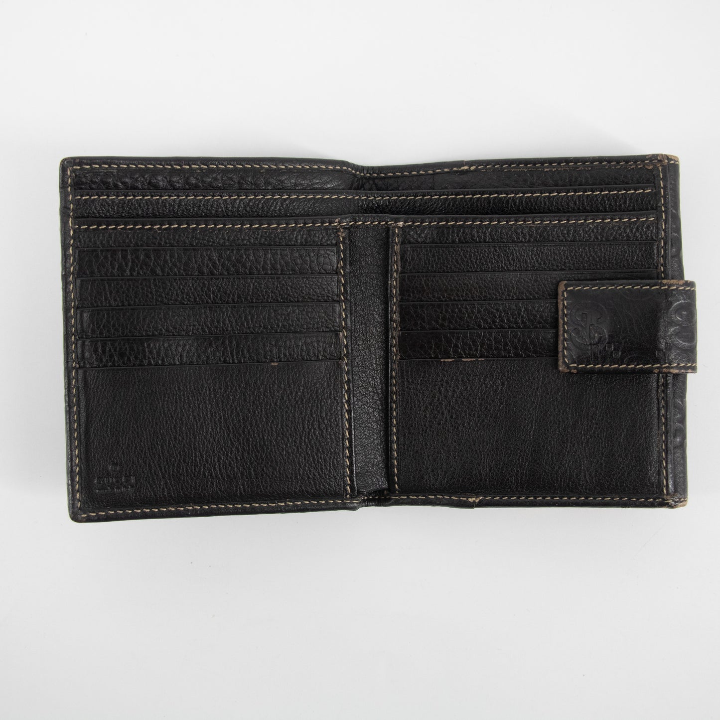 Gucci Black Guccisima Leather Compact Wallet #2284