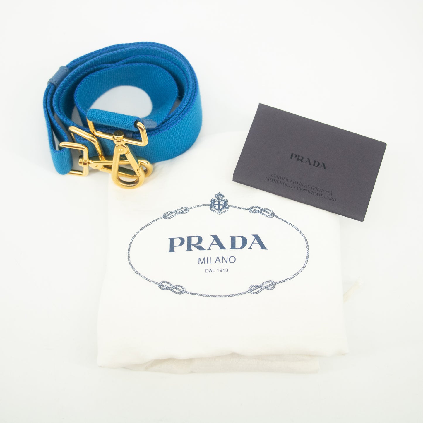 Prada Cobalt Canvas Capapa Logo Tote Small 2Way Handbag #2292
